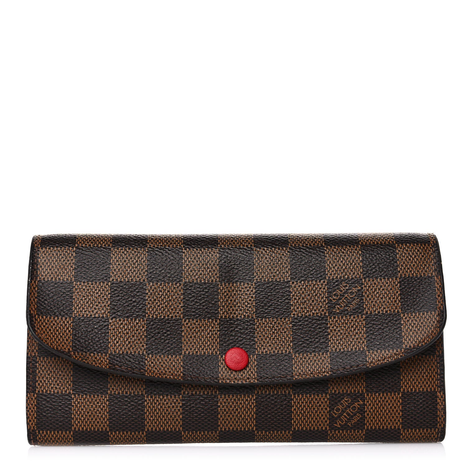 Louis Vuitton Damier Ebene Emilie Wallet Red 1 of 10