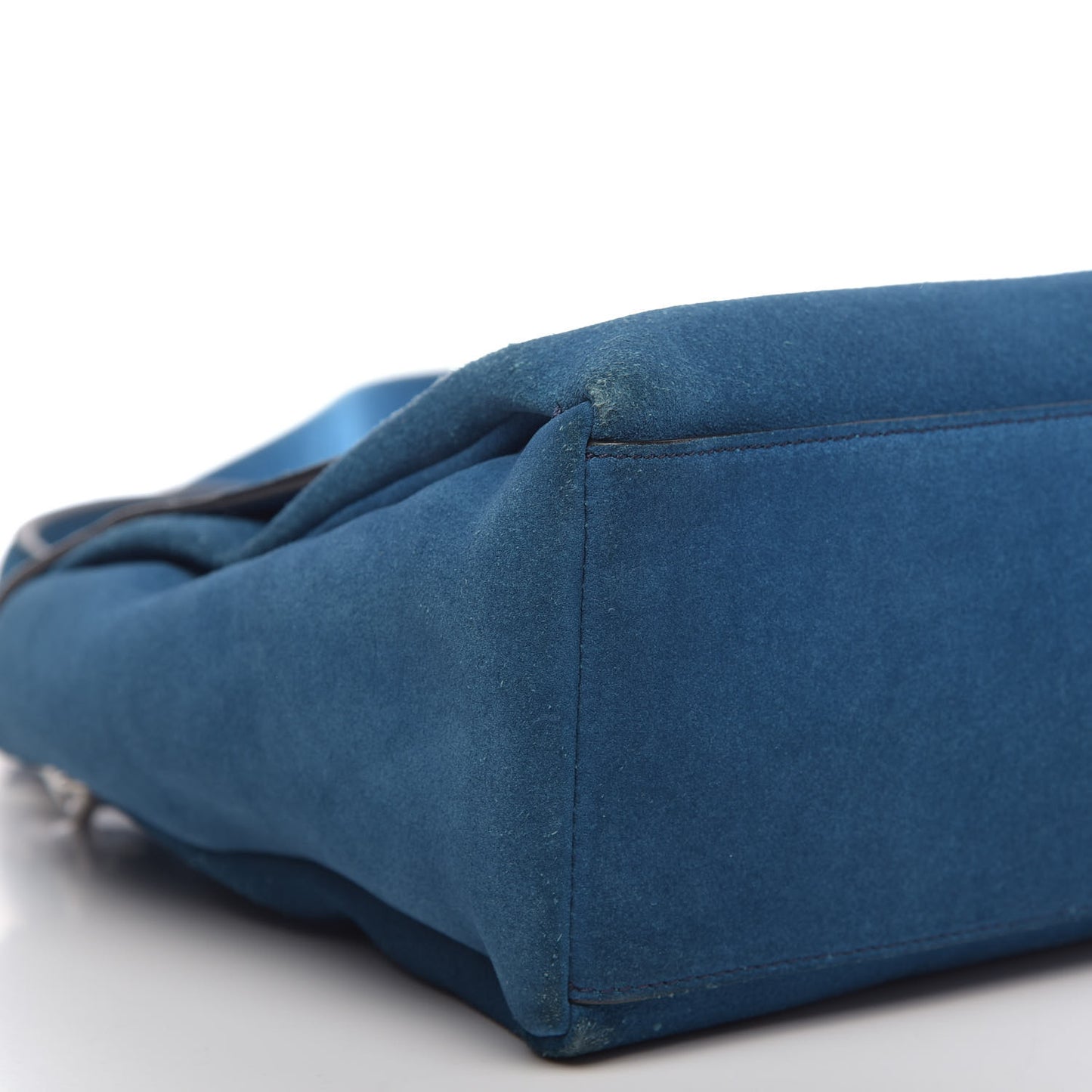 Suede Small Pandora Pure Flap Bag Electric Blue