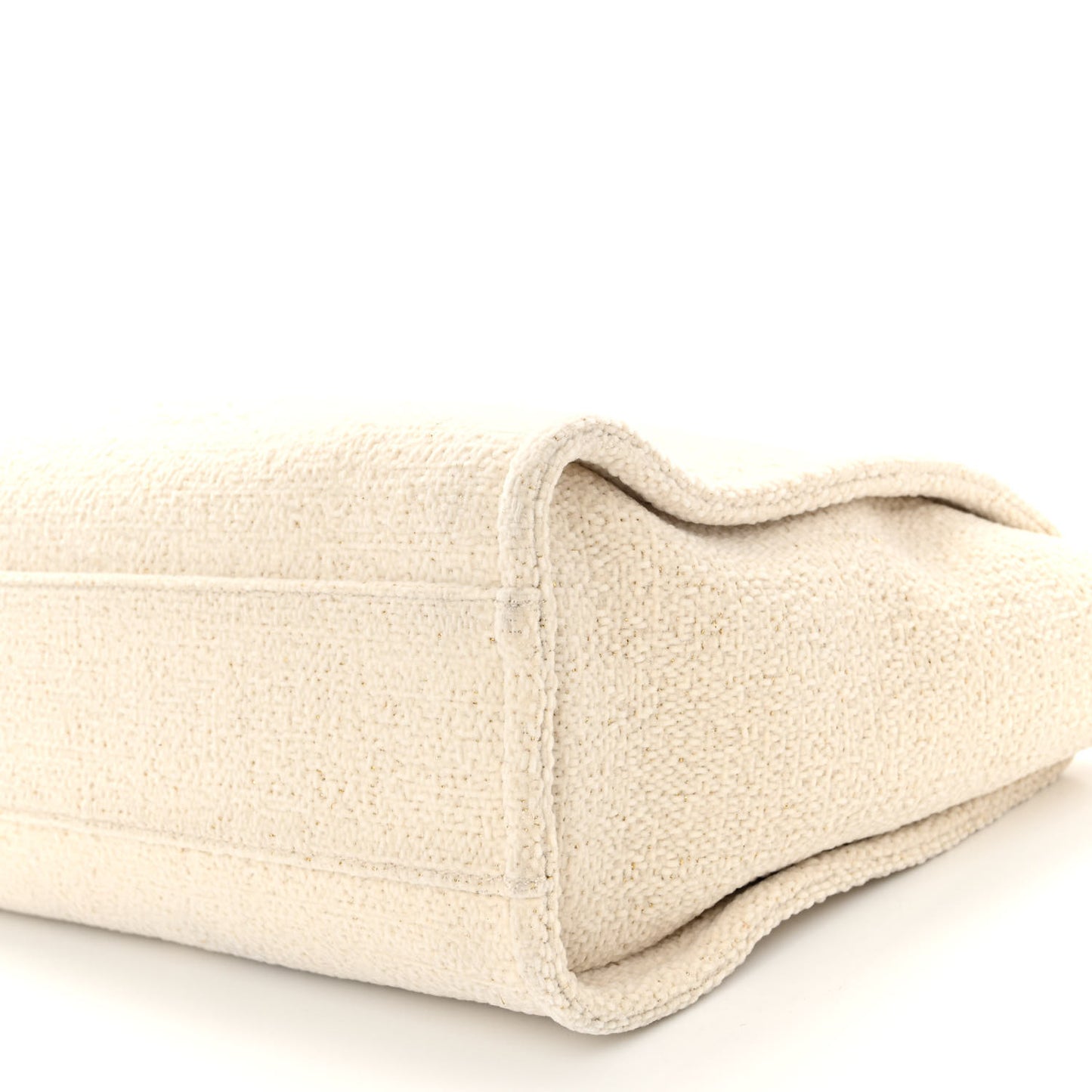 Lurex Boucle Small Deauville Tote White