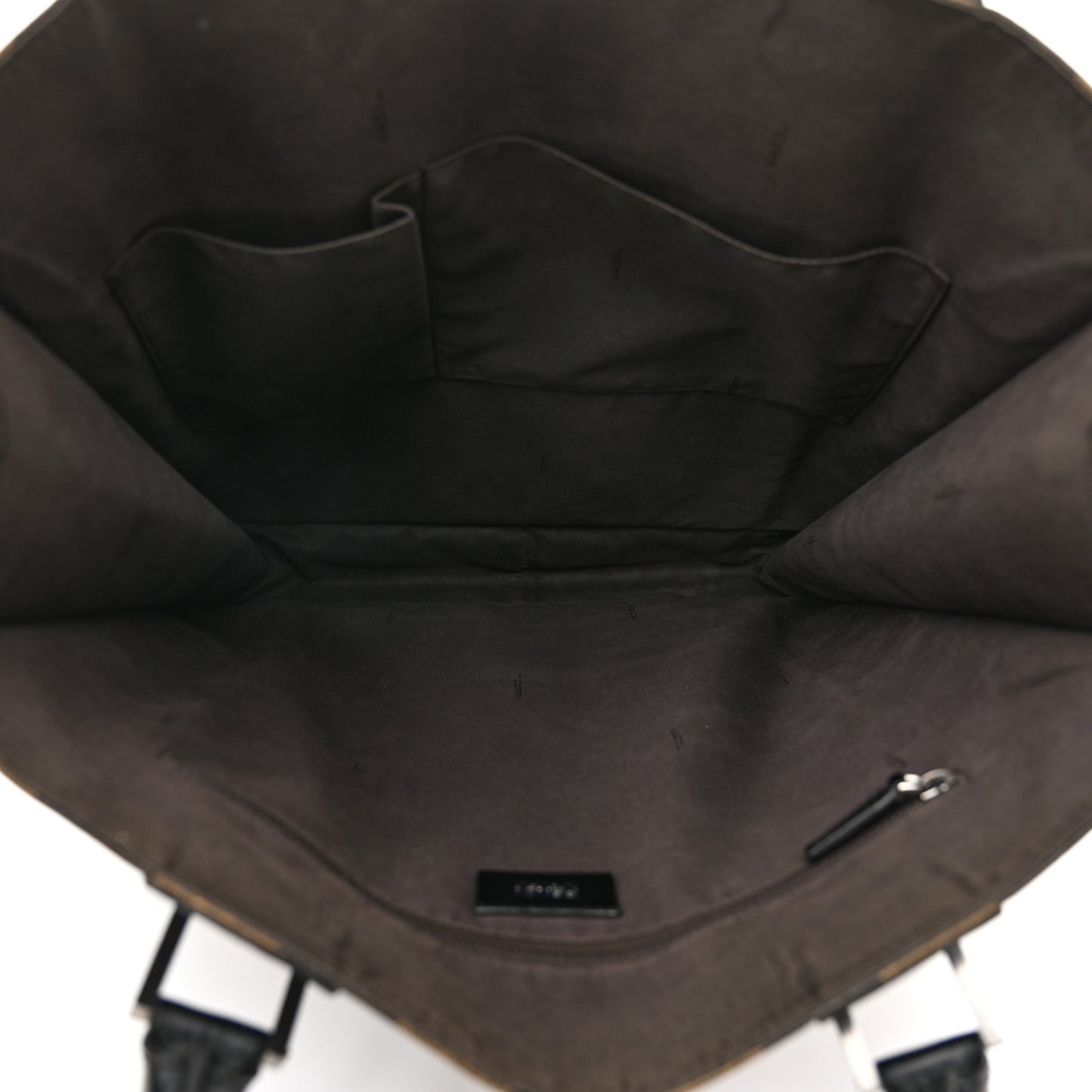 Calfskin Coated Canvas Pequin Tote Tobacco