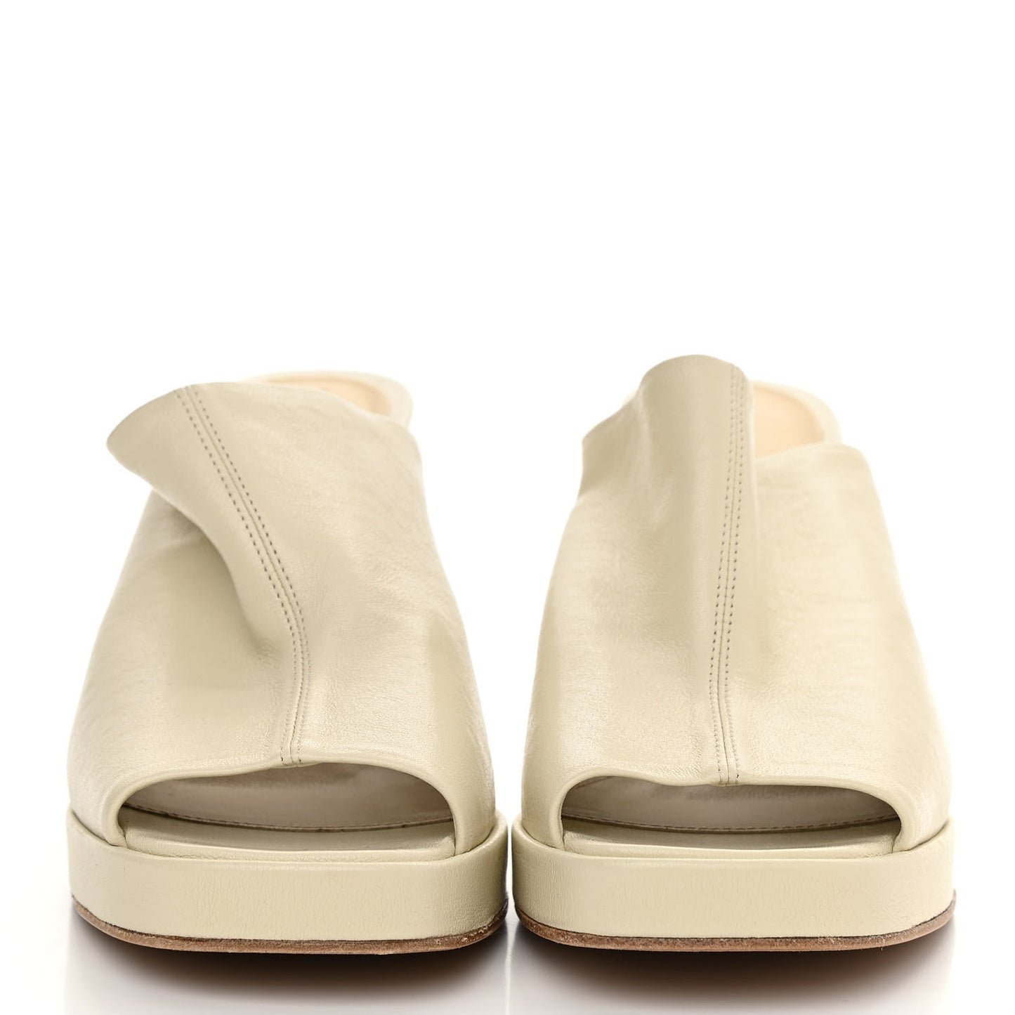 Nappa Stack Mule Sandals 38.5 Sea Salt