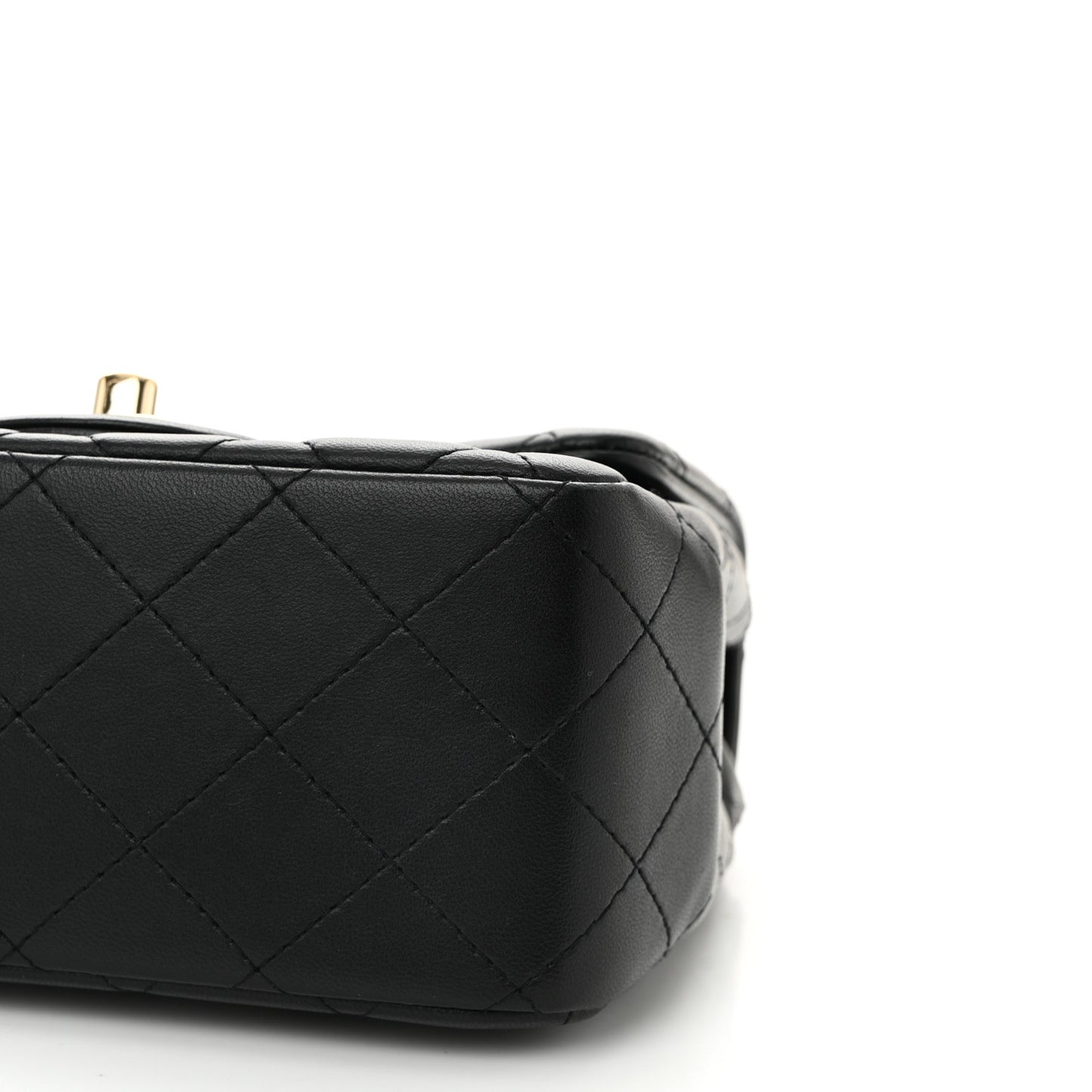Lambskin Quilted Mini Square Flap Black