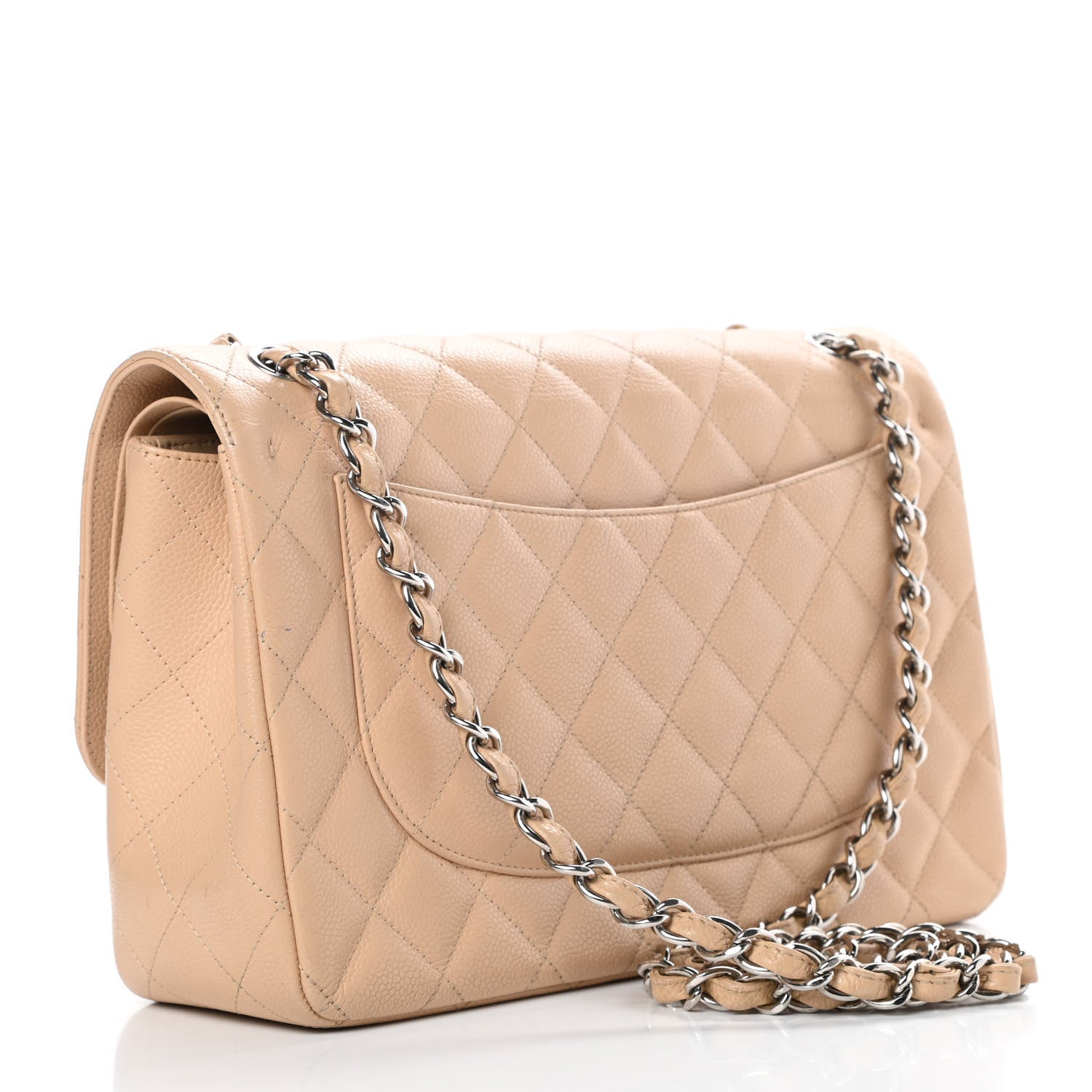 Chanel Caviar Quilted Jumbo Double Flap Beige Clair 3 of 15