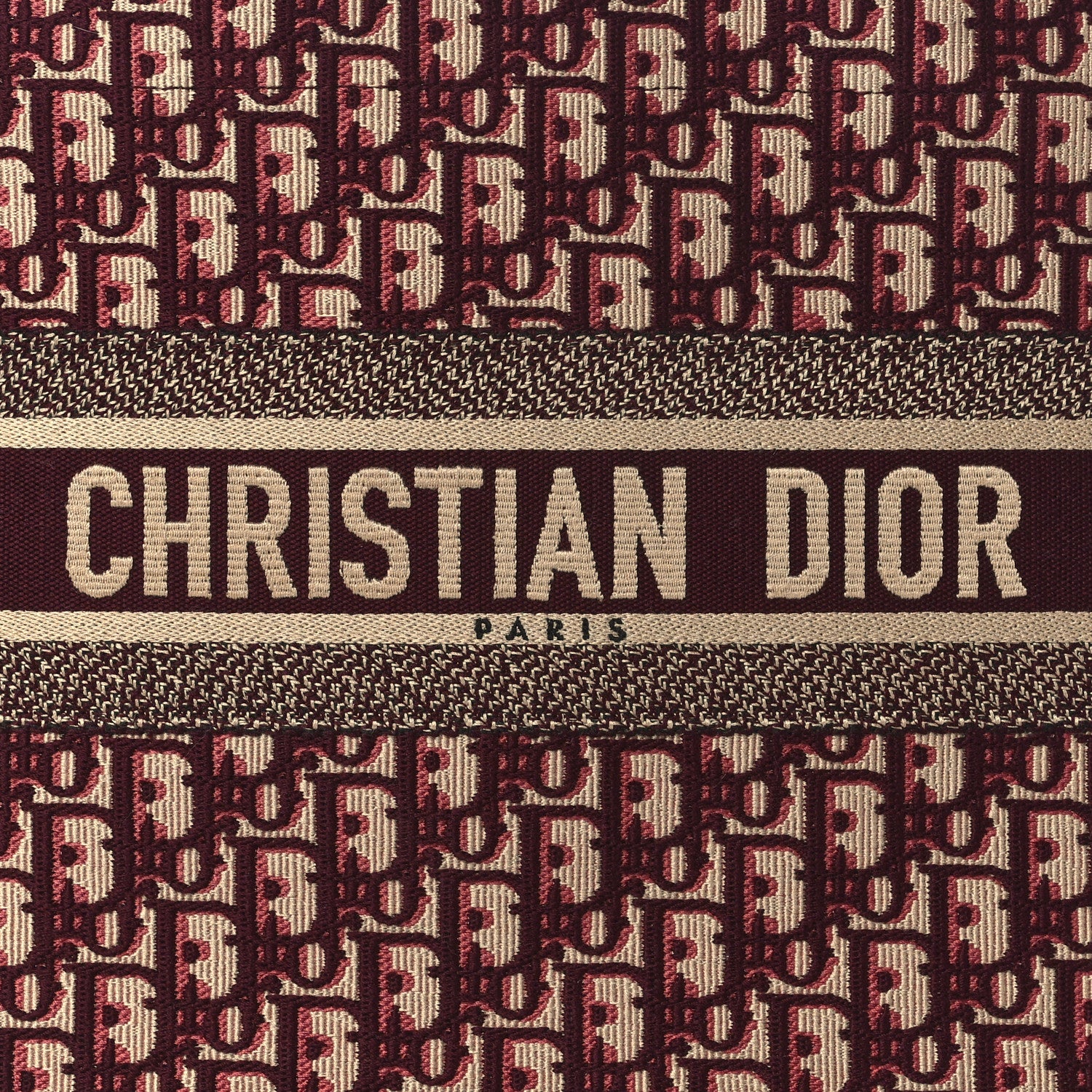 Christian Dior Oblique Medium Book Tote Burgundy Multicolor 8 of 8