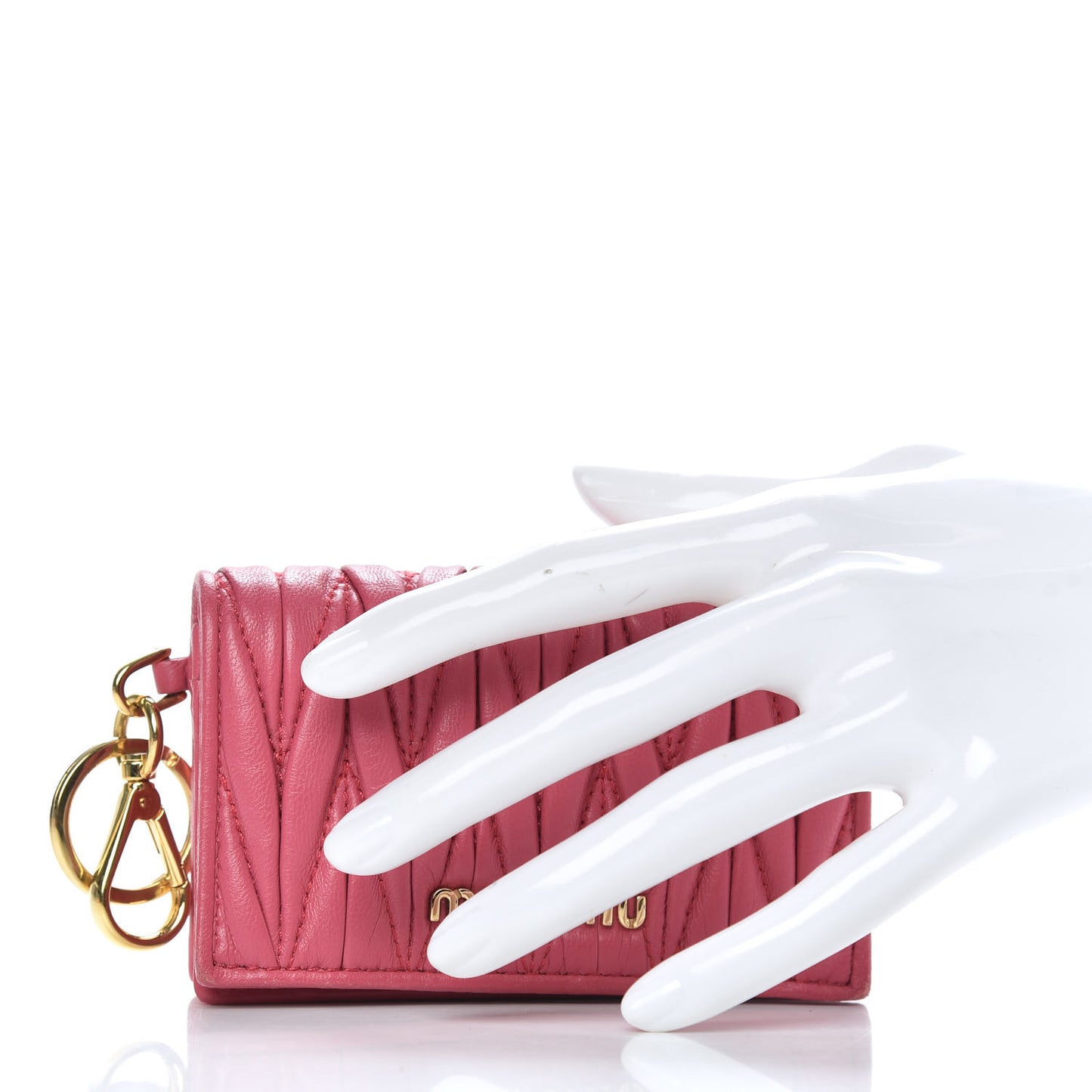 Nappa Matelasse Flap Card Holder Key Ring Peonia