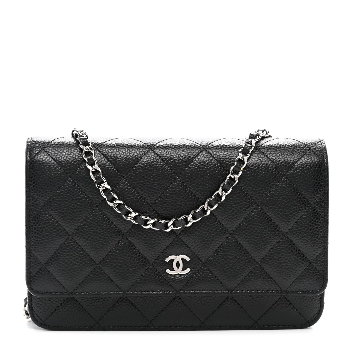 Caviar Quilted Wallet On Chain WOC Black