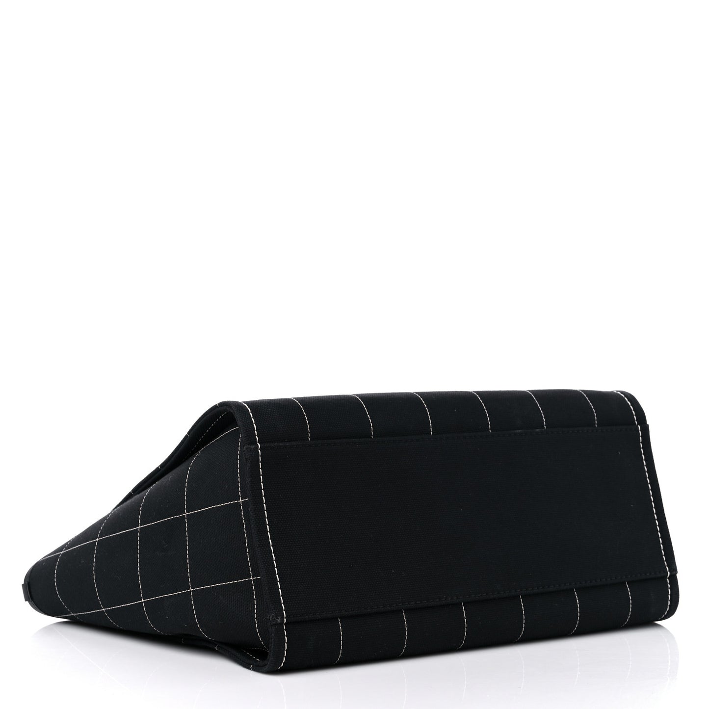 Cotton Medium Deauville Tote Black White