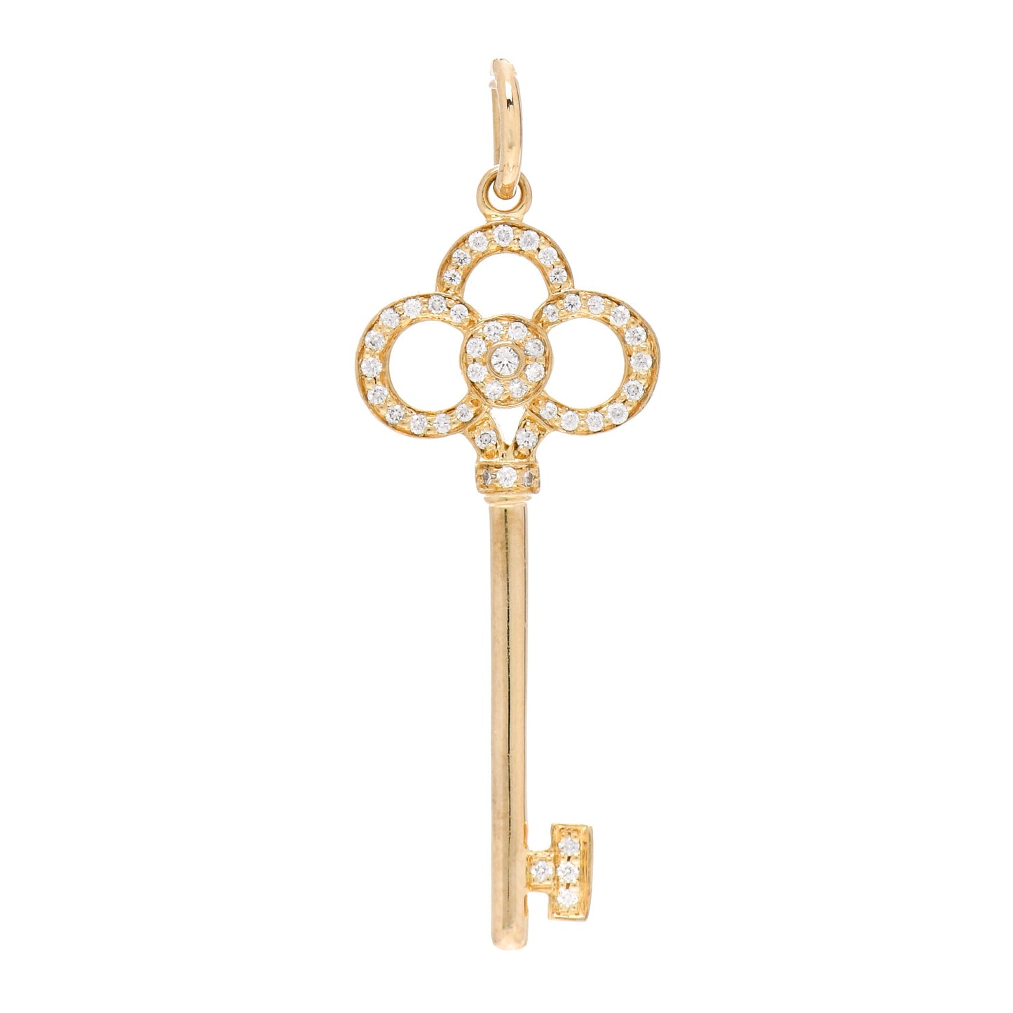 18K Yellow Gold Diamond Crown Key Pendant