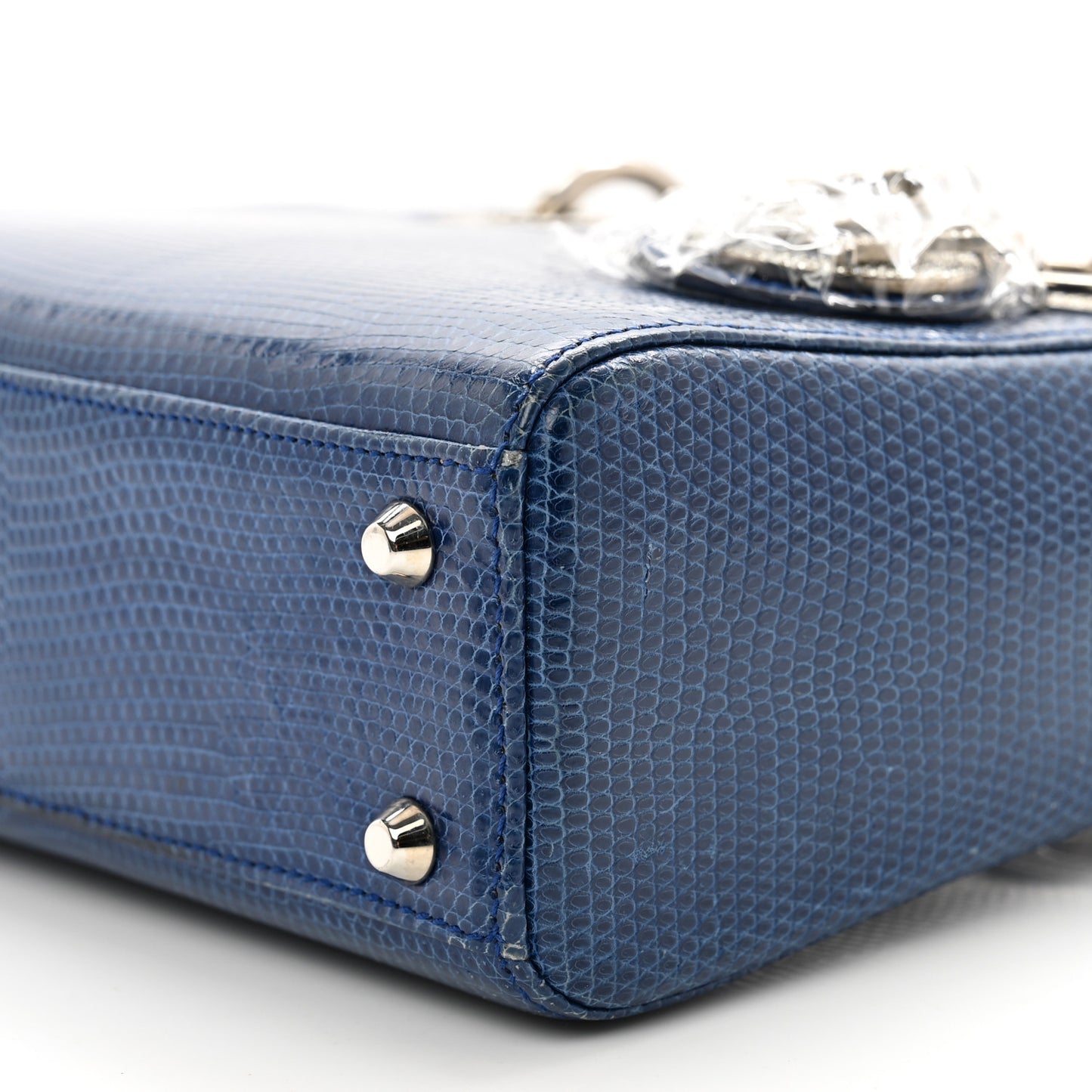 Lizard Swarovski Crystal Mini Lady Dior Blue