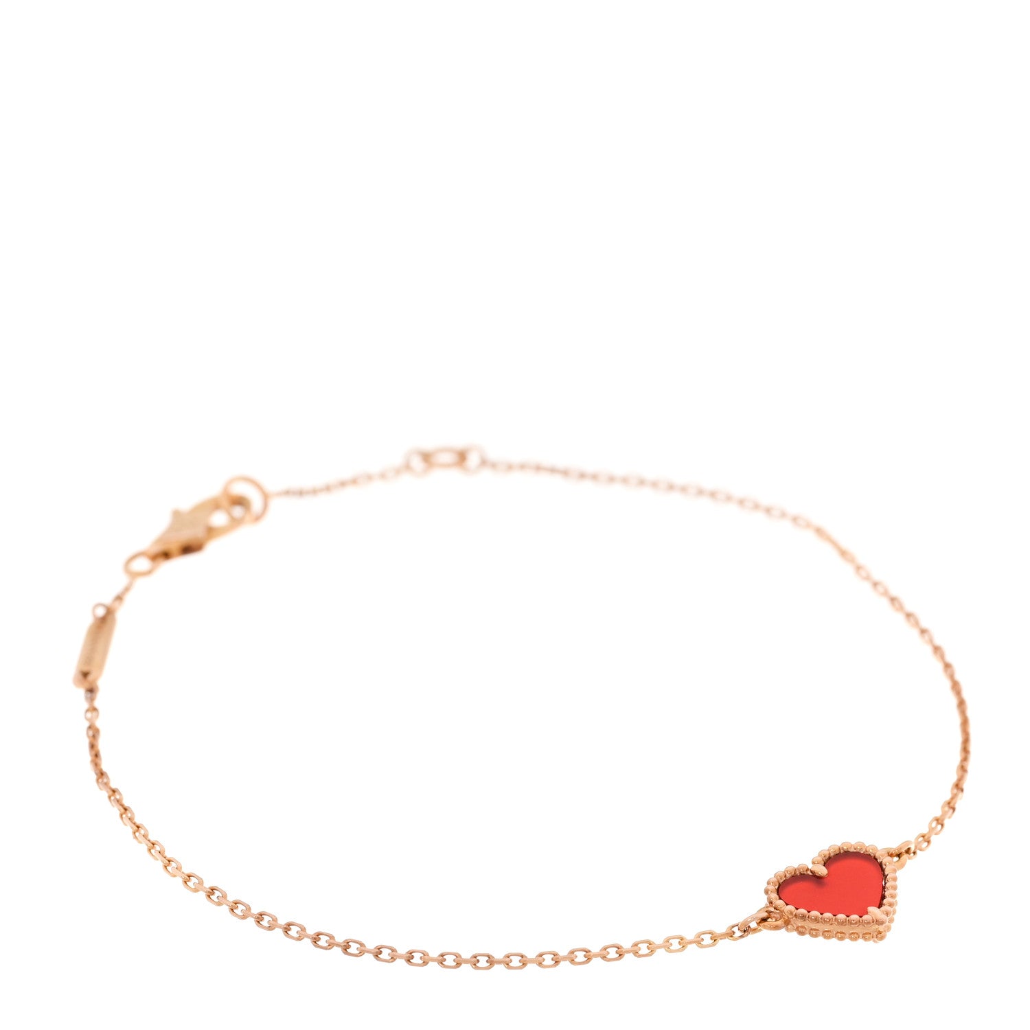 アナトメタル　18kローズゴールド　パフィ　ハート Van Cleef & Arpels 18K Rose Gold Carnelian Sweet Alhambra Heart