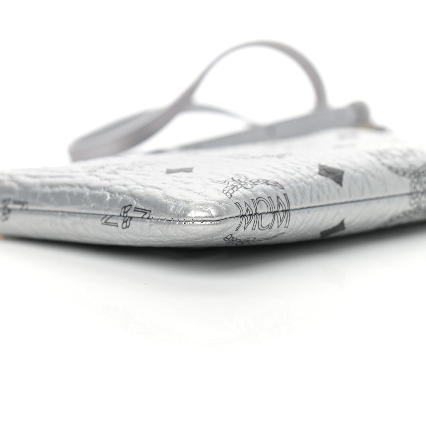 Metallic Visetos Crossbody Tech Pouch Silver