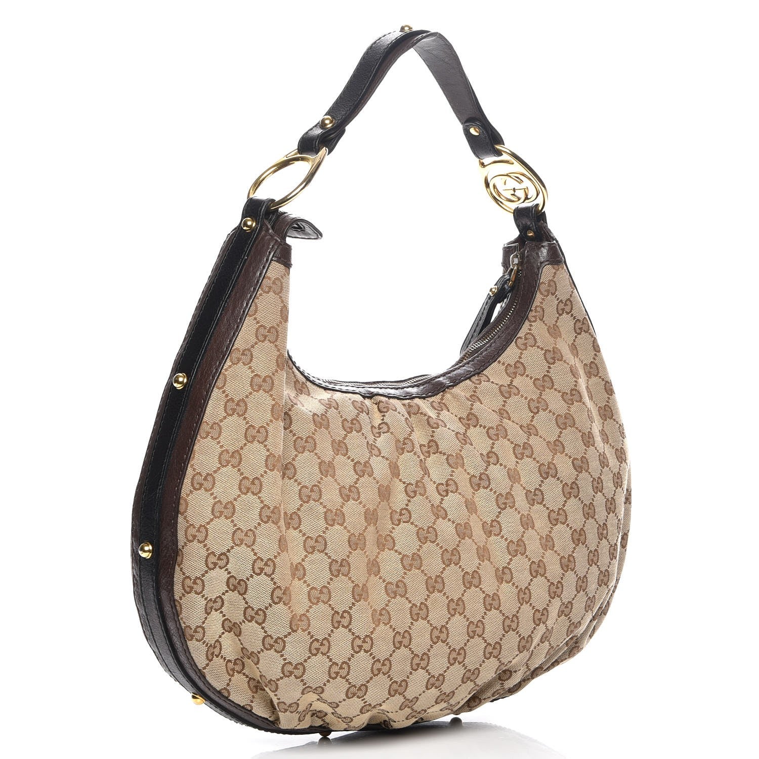 Gucci Monogram Medium Interlocking Hobo Dark Brown 3 of 8
