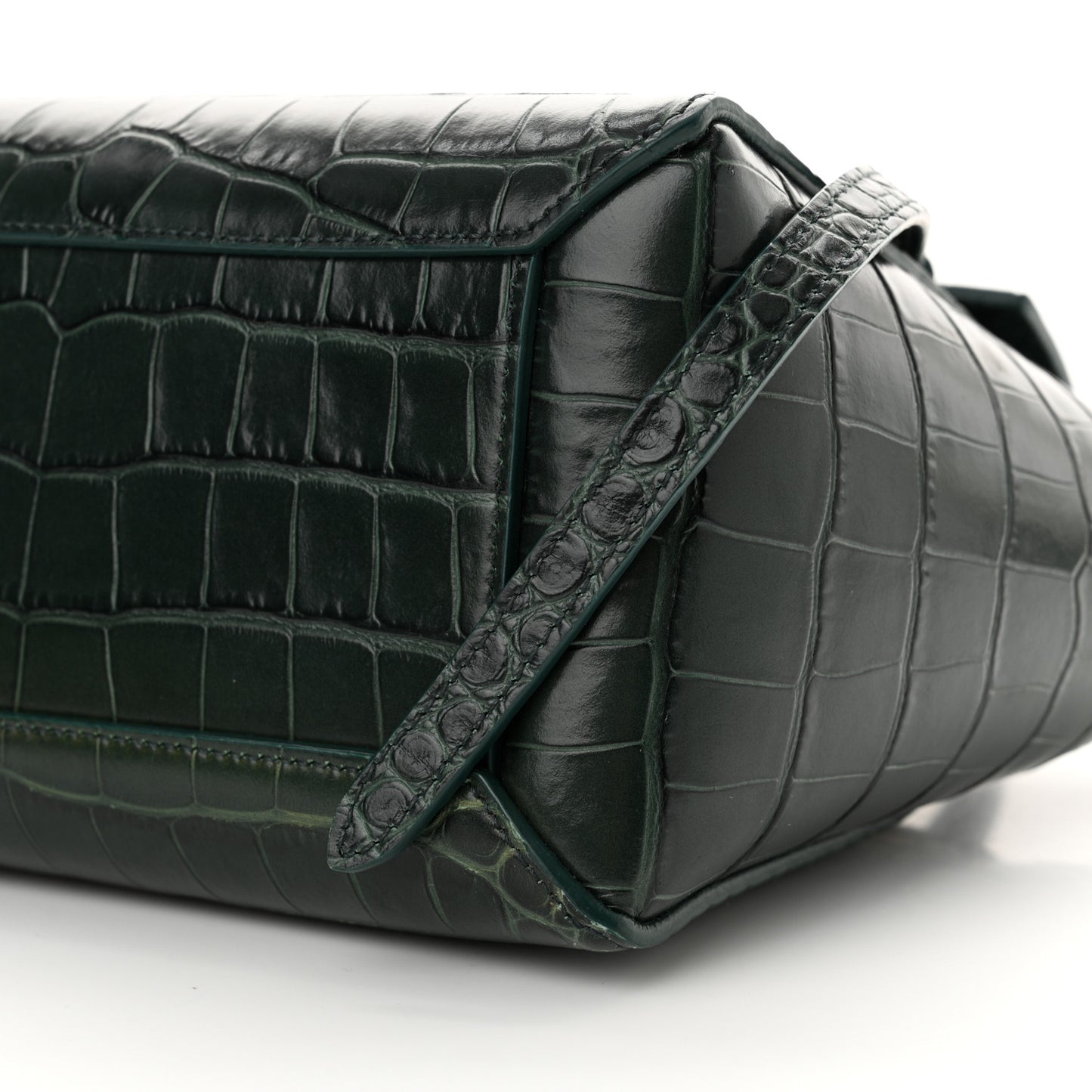 Calfskin Crocodile Embossed Nano Belt Bag Amazone