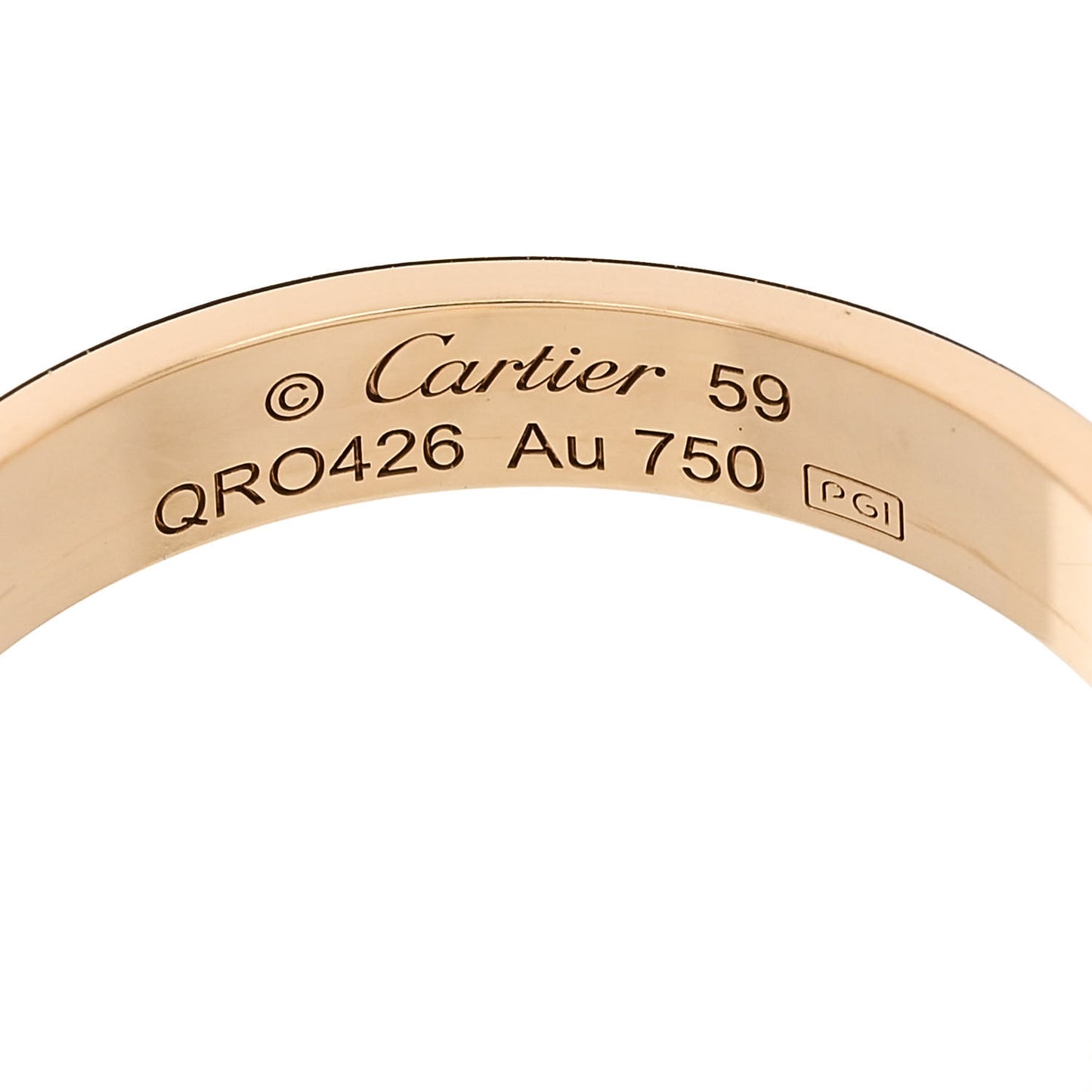 18K Yellow Gold 3.5mm LOVE Wedding Band Ring 59 8.75