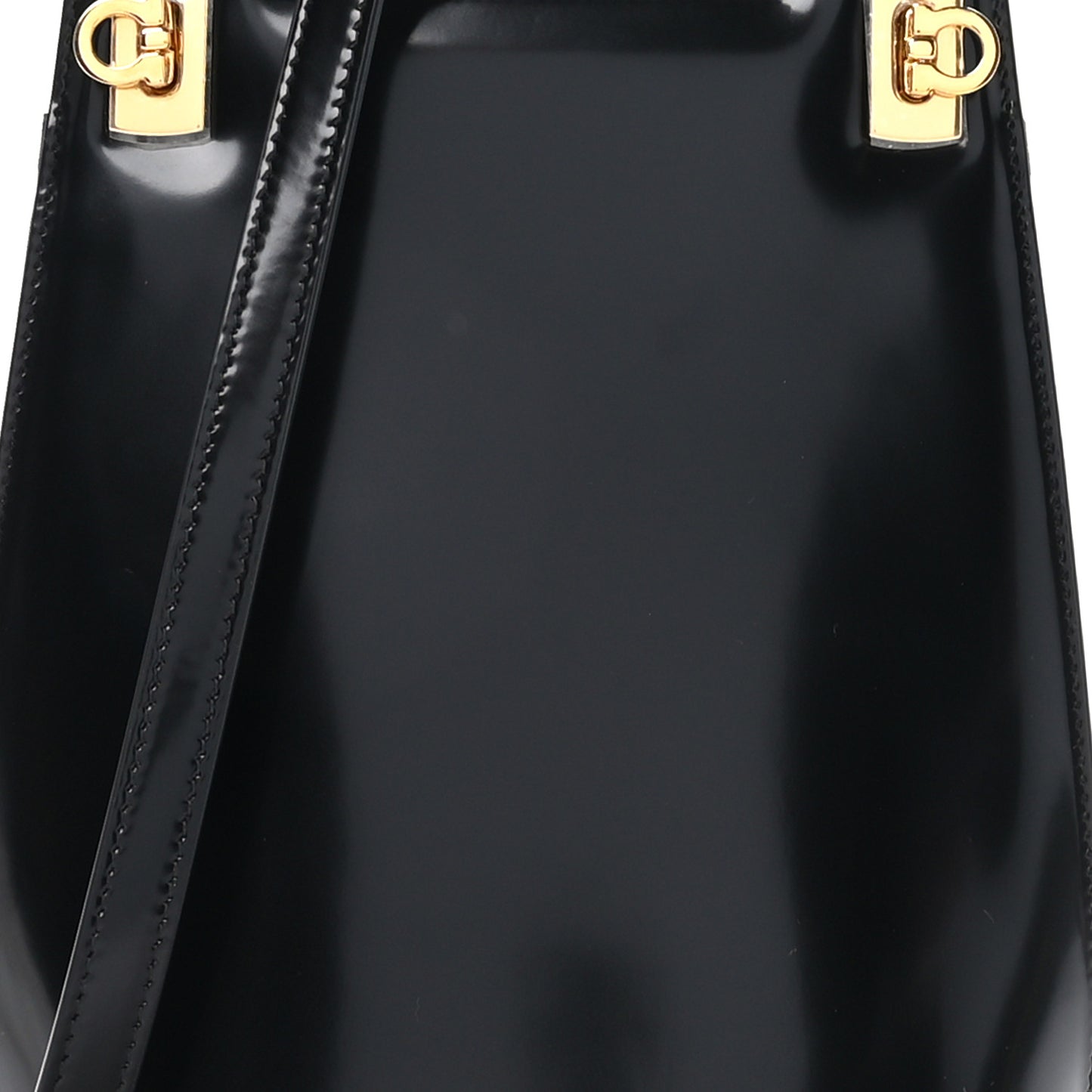 Brushed Calfskin North South Wanda Top Handle Bag Black