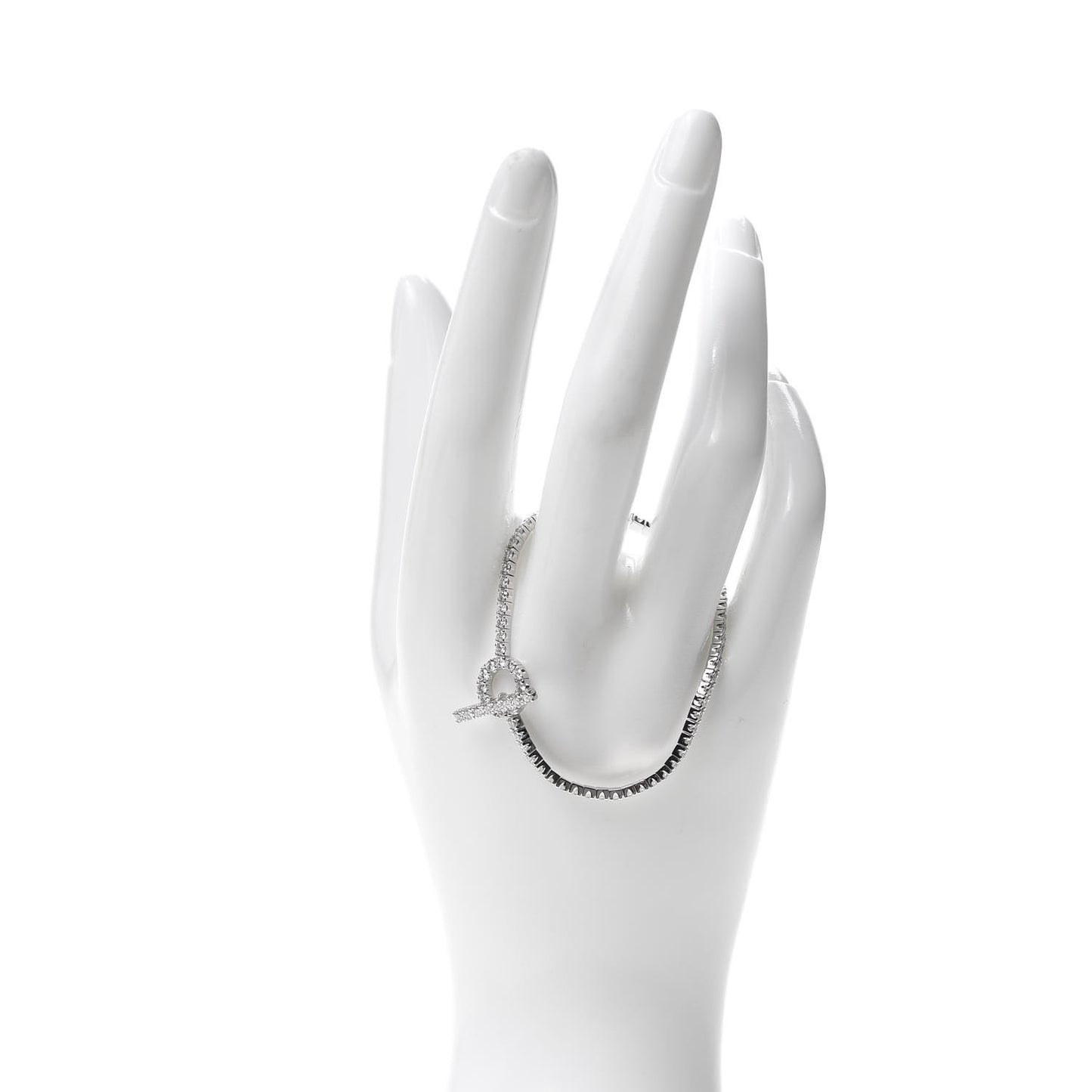 18K White Gold Diamond Finesse Link Bracelet XS