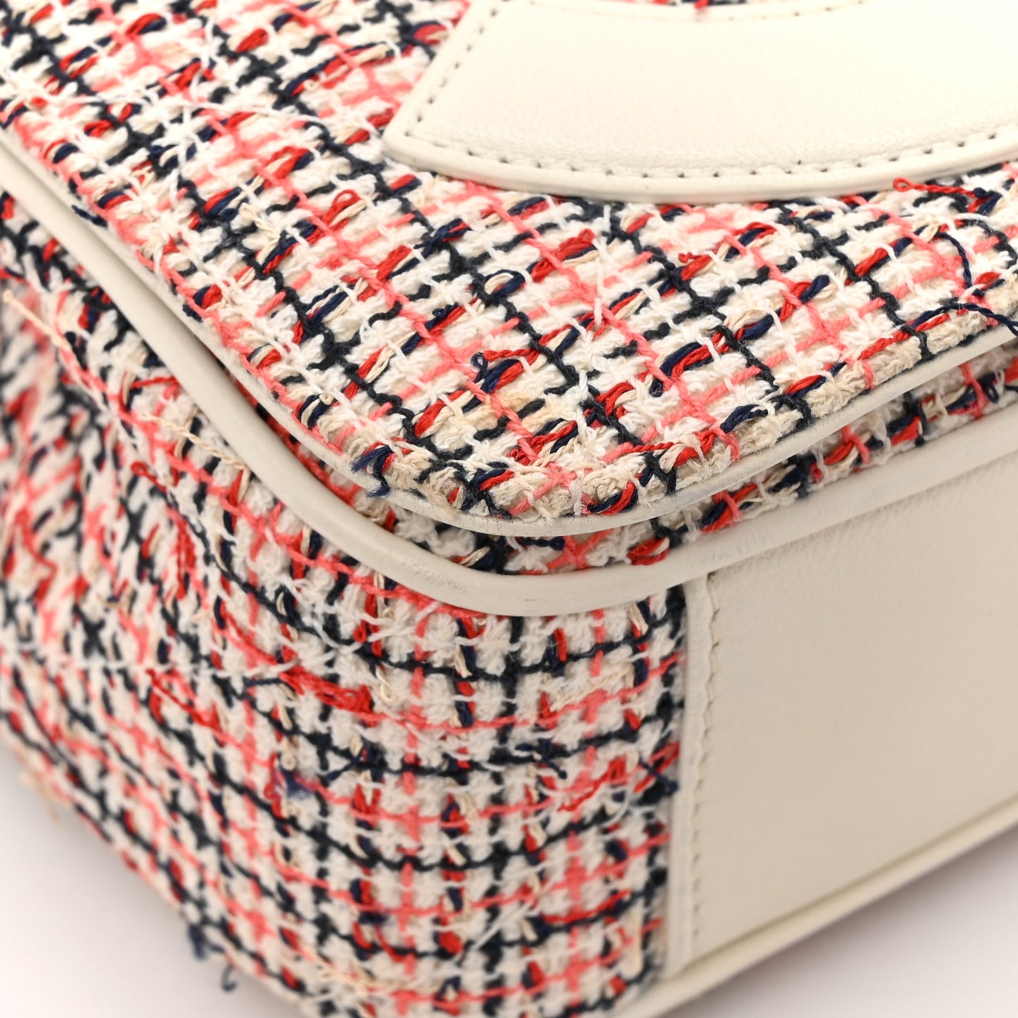 Tweed CC Mania Flap Bag Black Red White