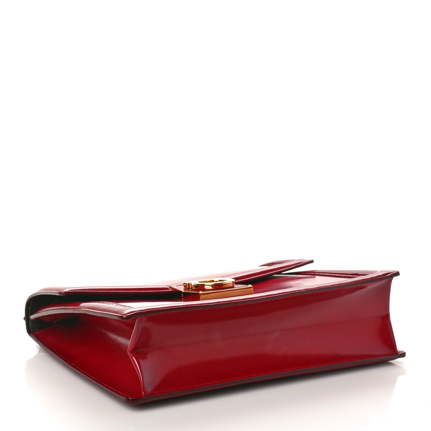 Patent Marisol Top Handle Shoulder Bag Rosso