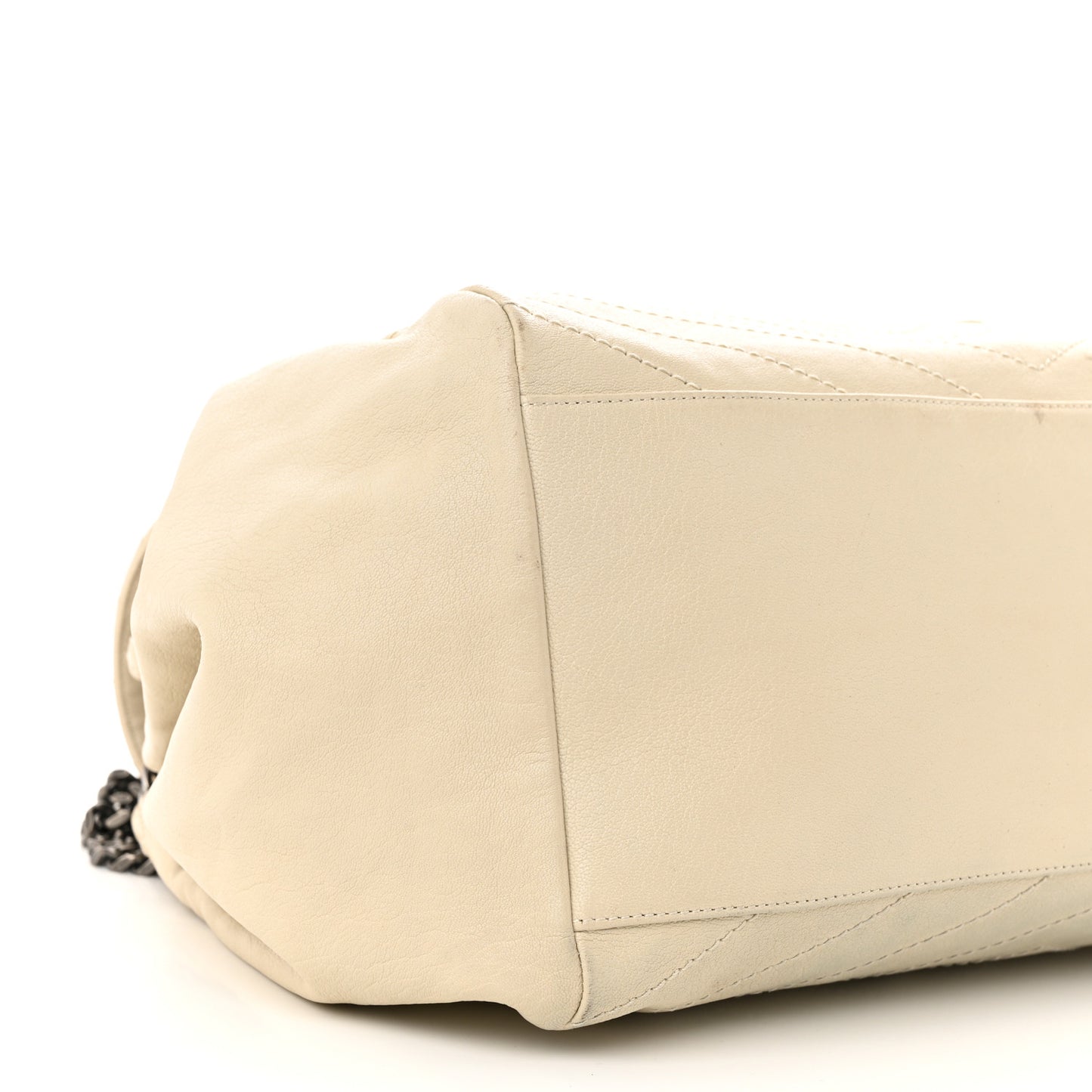 Vintage Lambskin Chevron Monogram Large Nolita Crema Soft