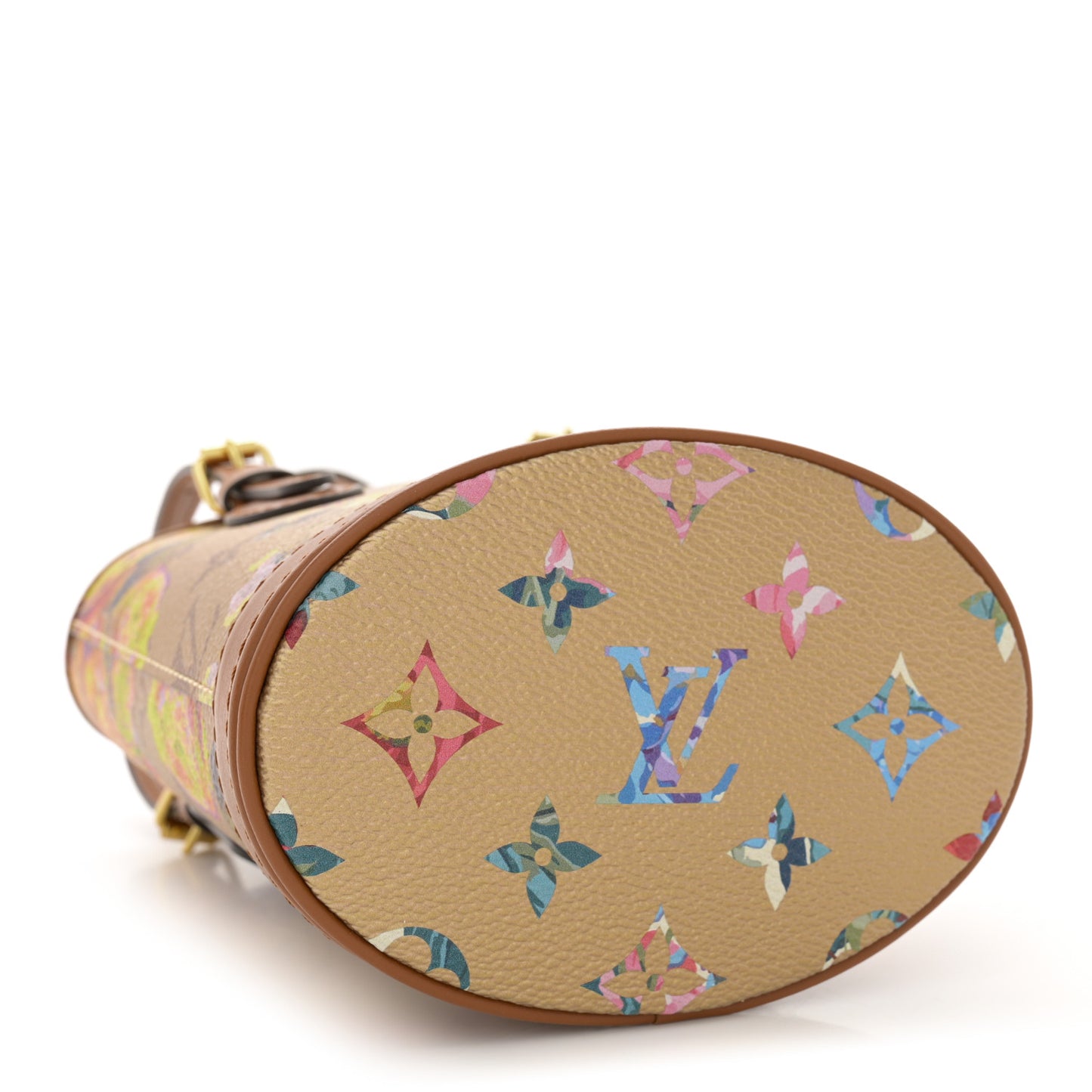 Metallic Monogram LV Garden Nano Bucket Bag Gold