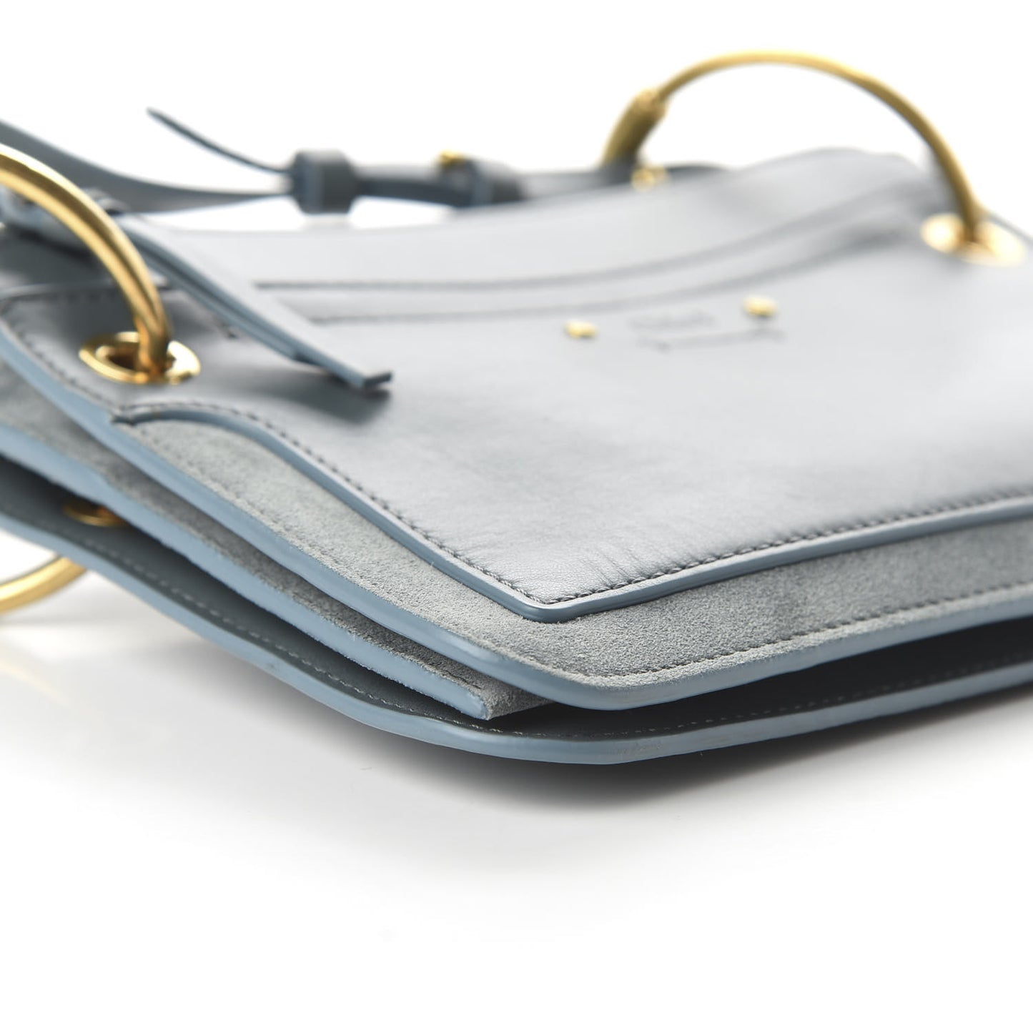 Calfskin Suede Mini Roy Bag Cloudy Blue