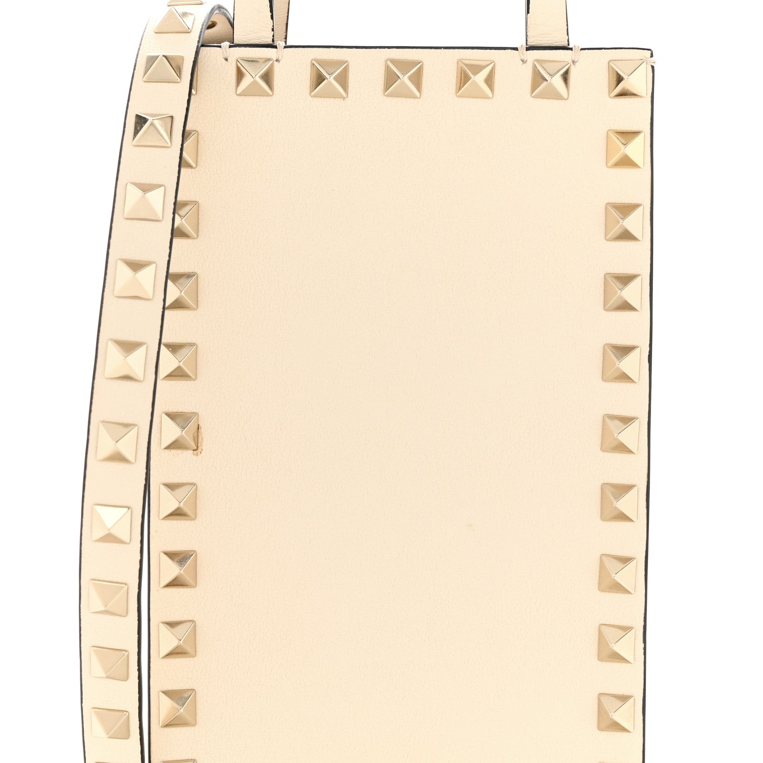 Valentino Garavani Calfskin Rockstud Phone Holder Ivory 7 of 11