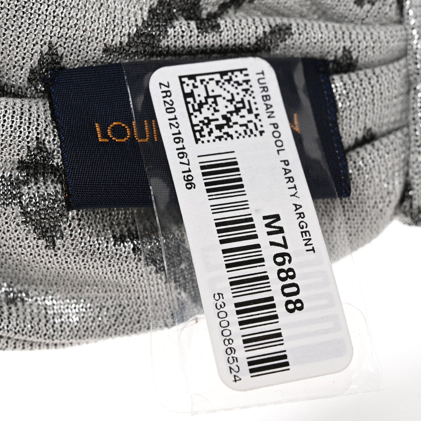 Silk Monogram LV Pool Party Turban Headband Argent