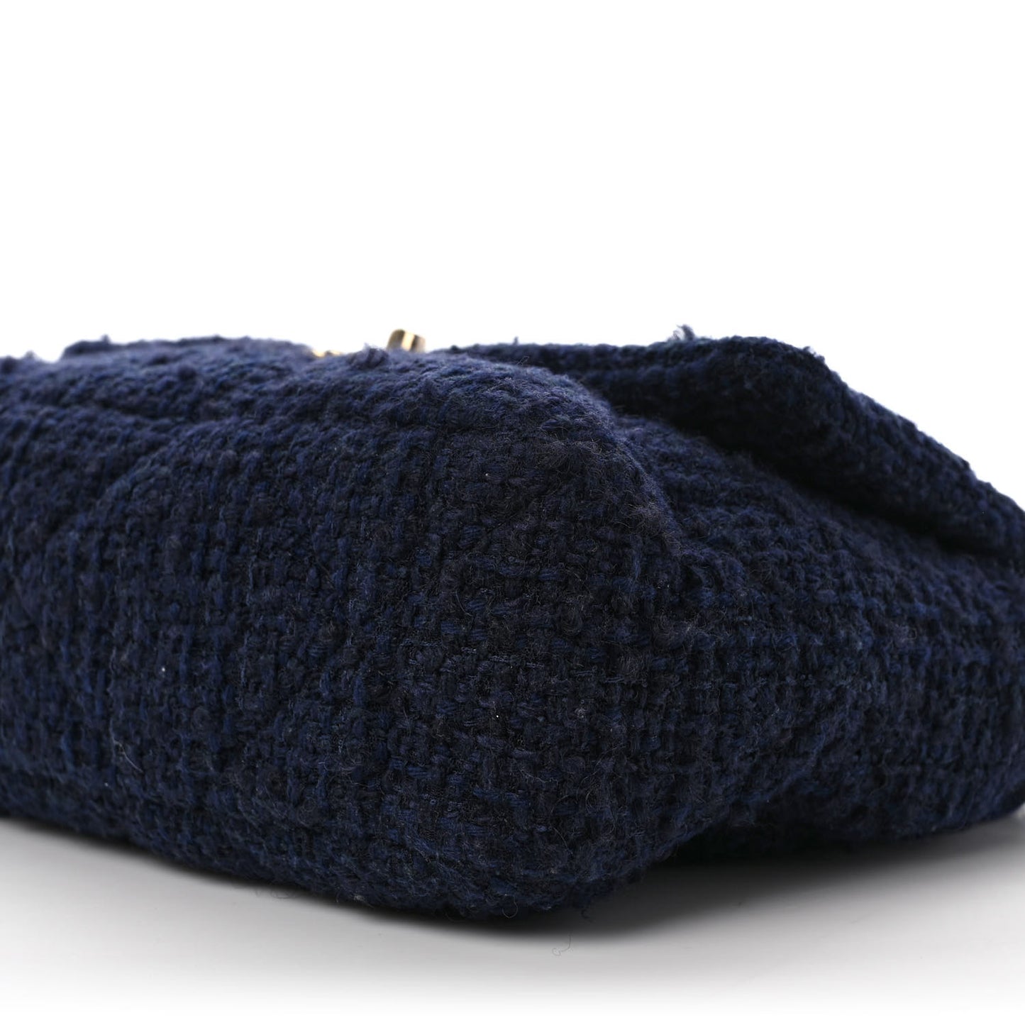 Tweed Quilted Large Chanel 19 Flap Navy Blue