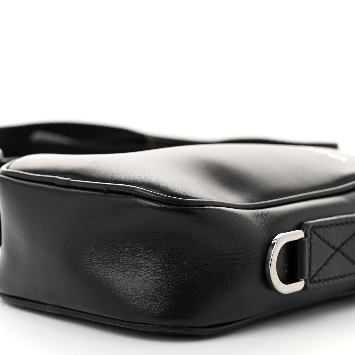 Calfskin Logo Crossbody Bag Black