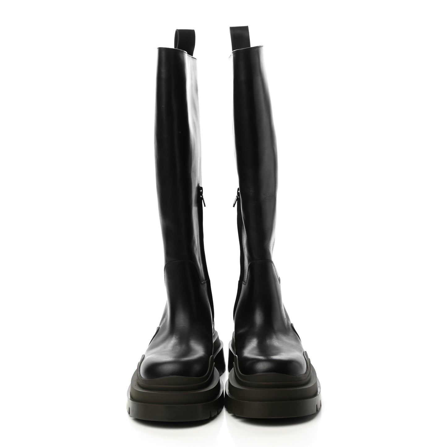 Calfskin The Tire High Boots 37 Black Camping