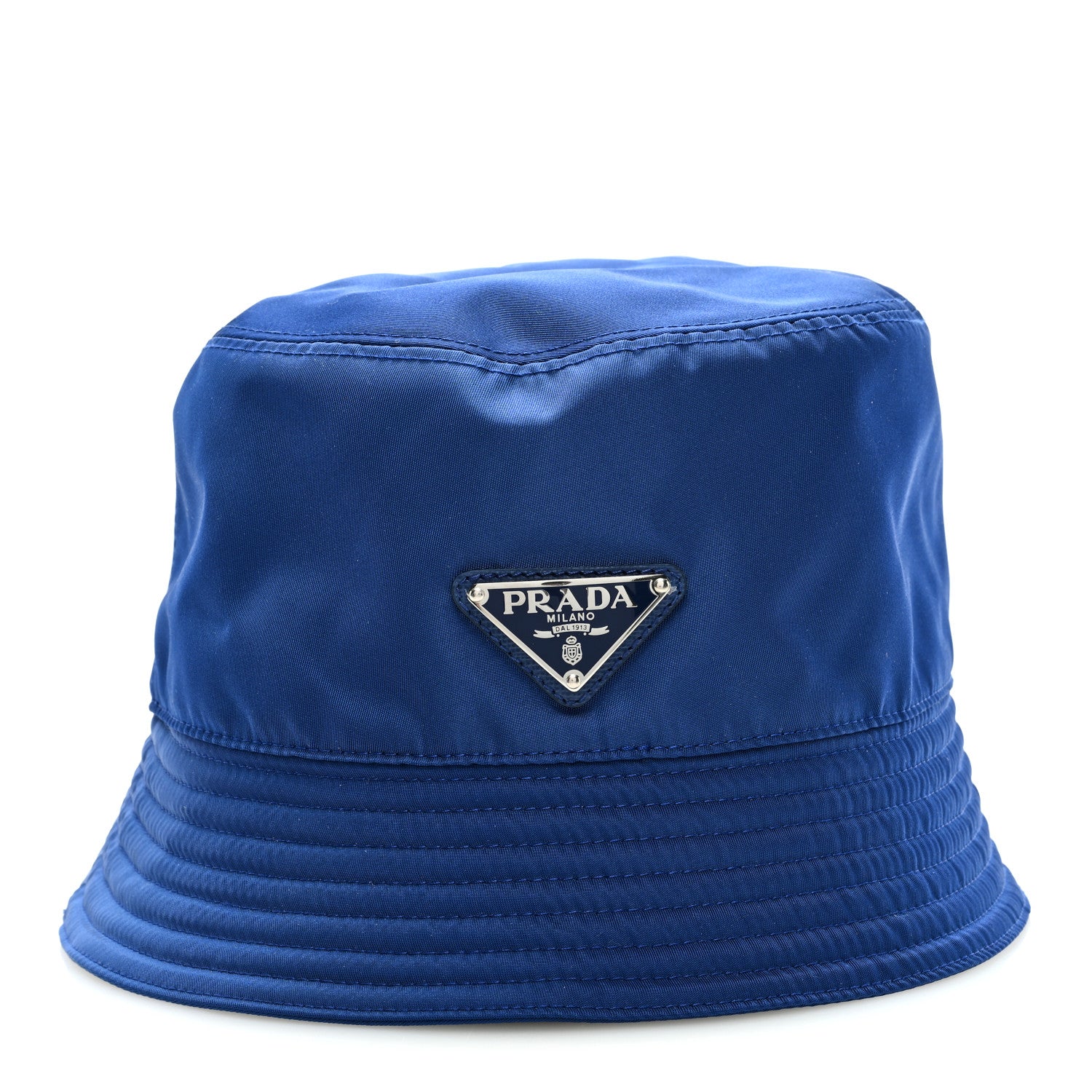 Prada Nylon Metal Triangle Logo Mens Bucket Hat M Bluette 2 of 7
