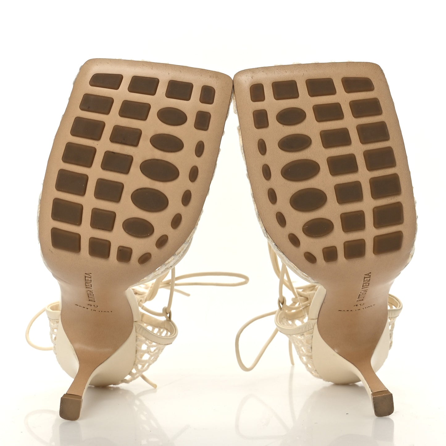 Mesh Nappa Stretch Ankle Tie Sandals 40 Toile