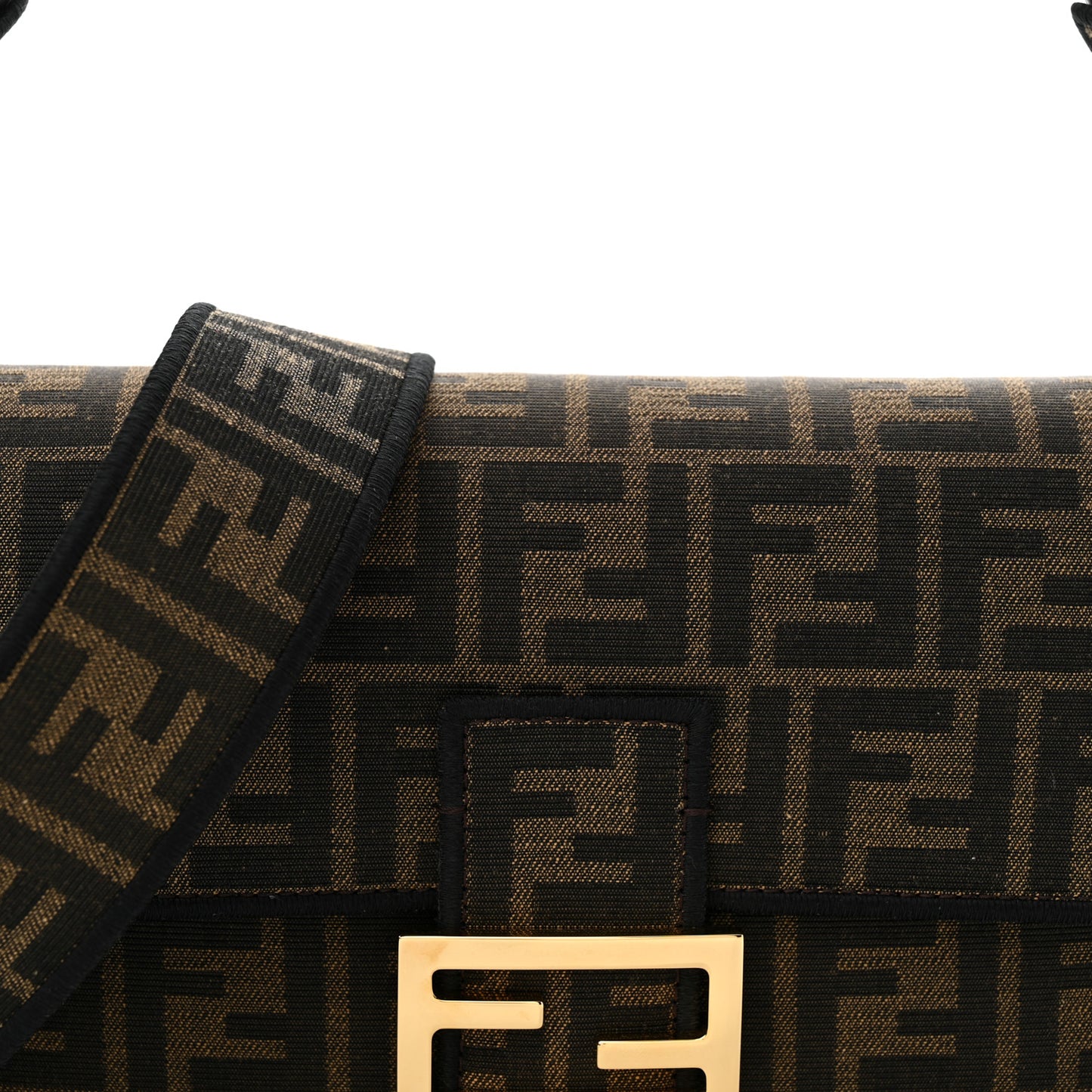 Fabric Jacquard FF 1974 Medium Baguette Tobacco Moro Black