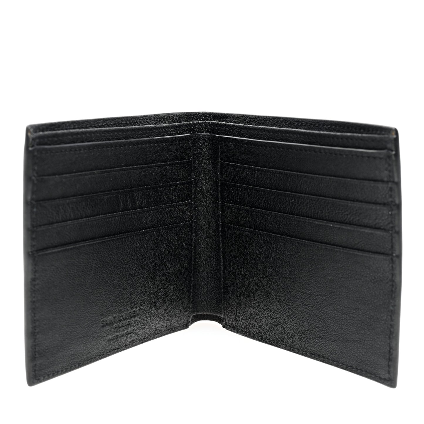 Calfskin Leopard Print East West Wallet Natural Black