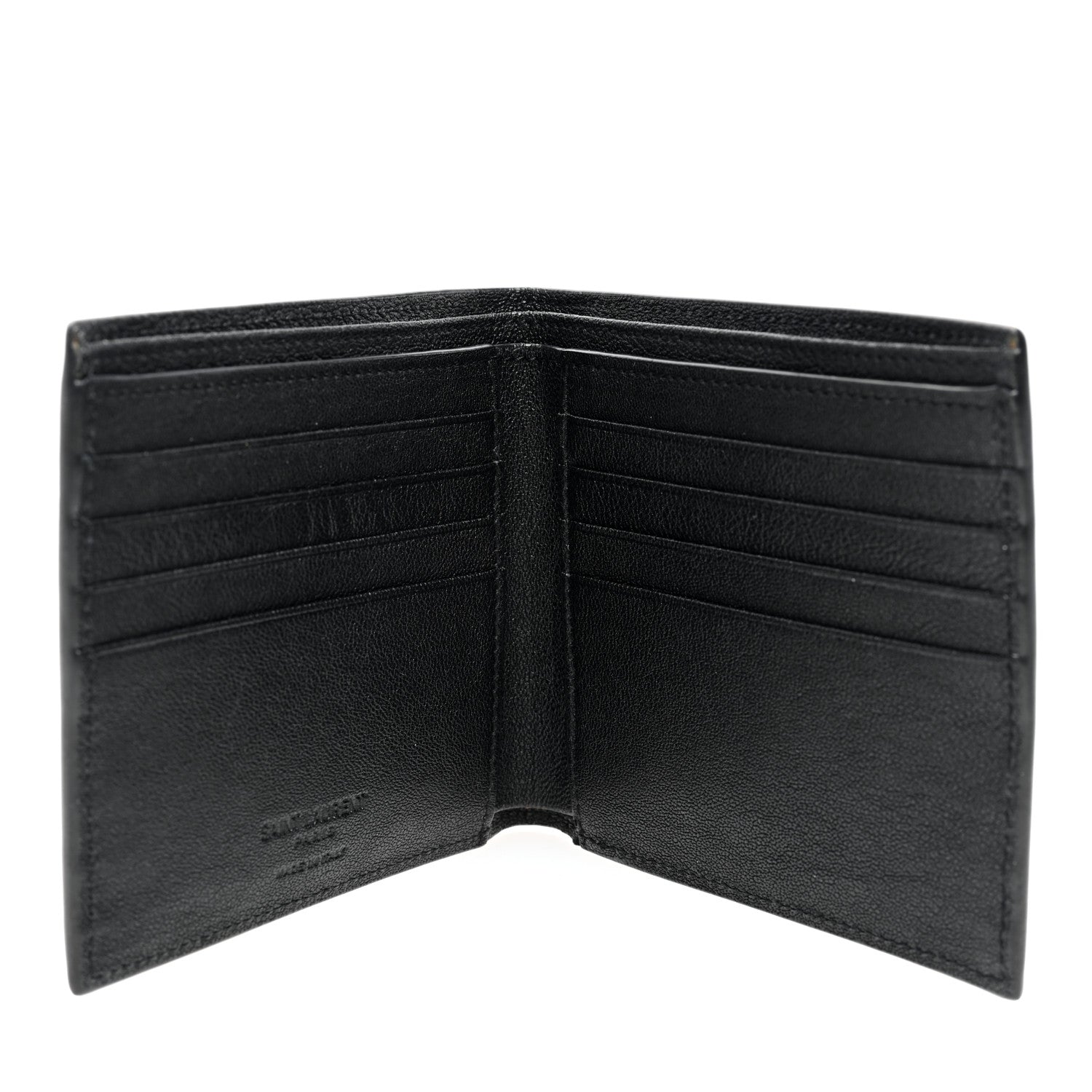 Saint Laurent Calfskin Leopard Print East West Wallet Natural Black 5 of 6