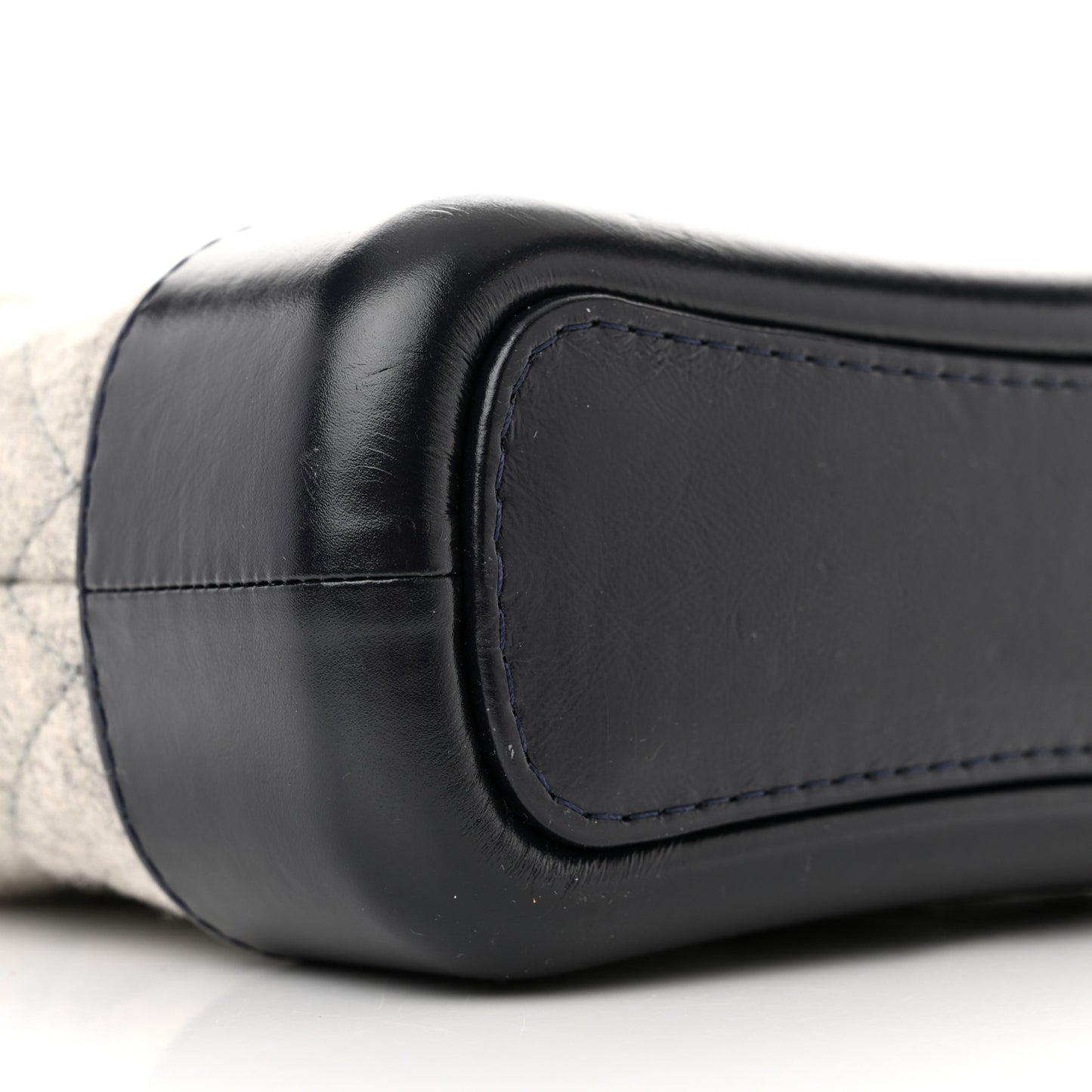 Wool Calfskin Quilted Medium Gabrielle Hobo Navy