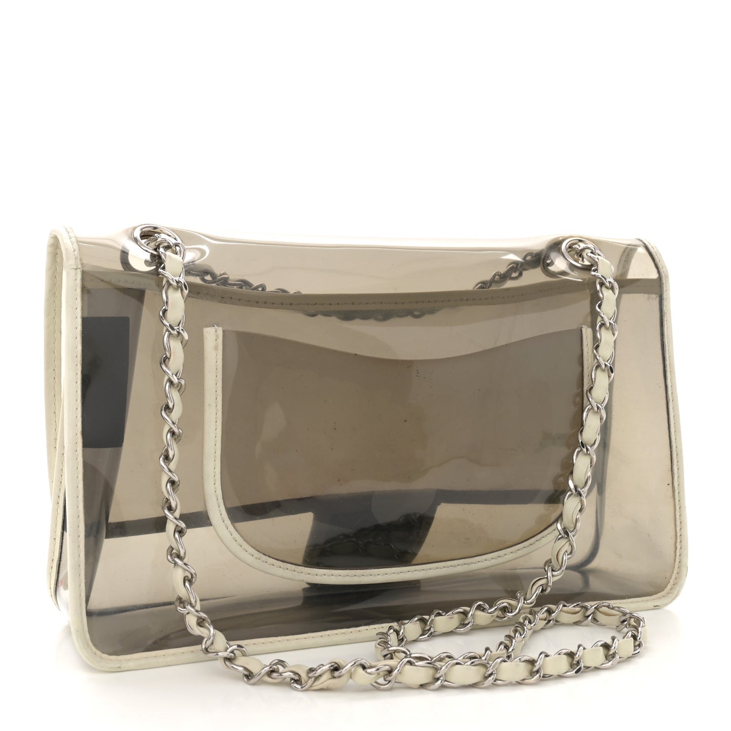 Lambskin Vinyl Large Naked Flap Silver
