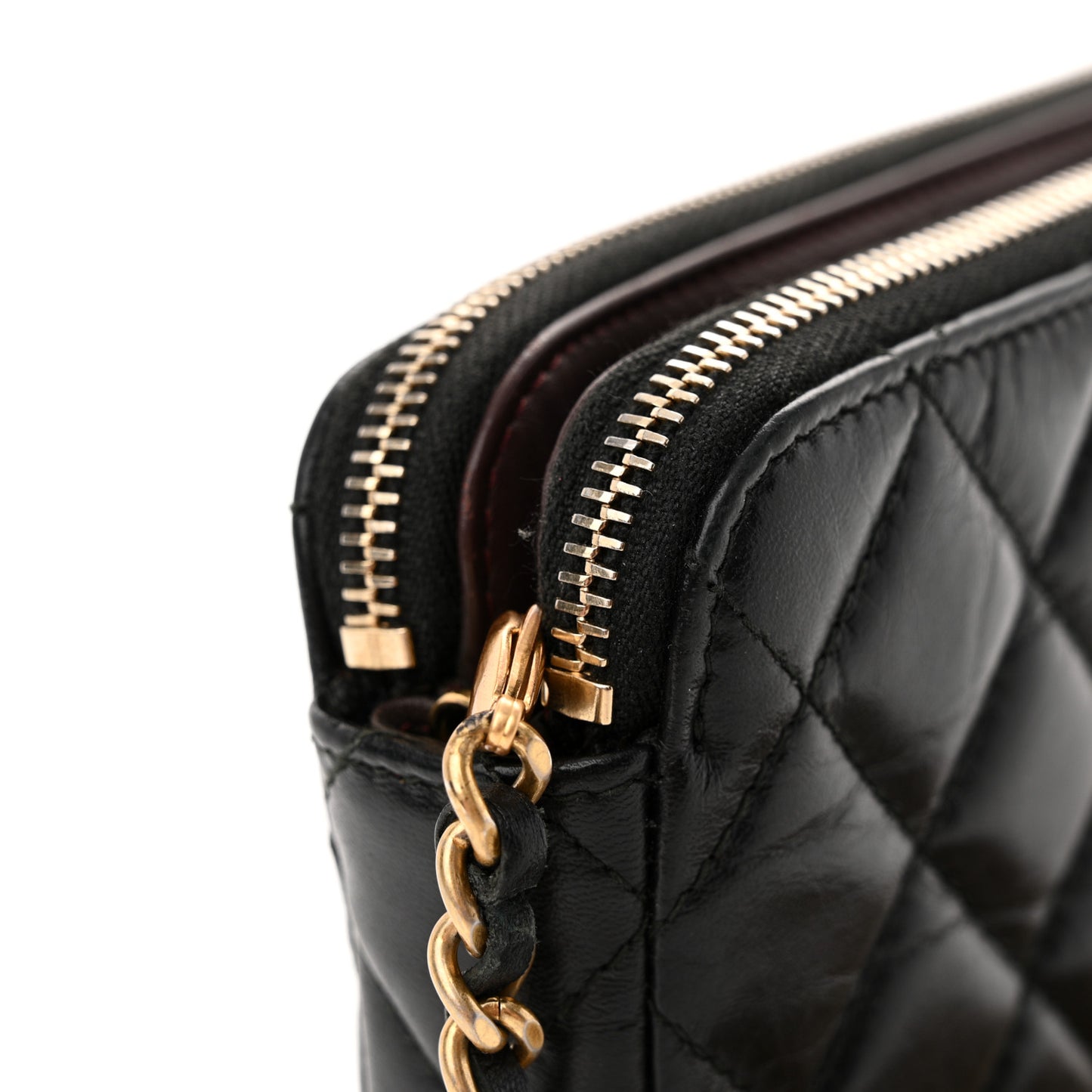 Aged Calfskin Lucky Charms 2.55 Reissue Small Clutch With Chain Black