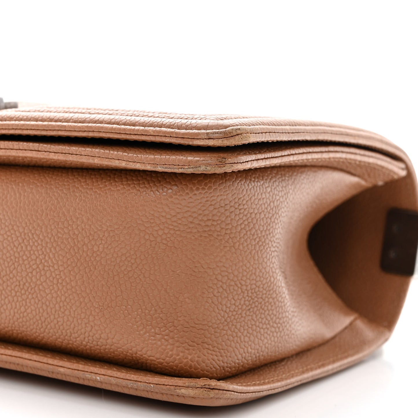 Caviar Quilted Medium Boy Flap Light Brown