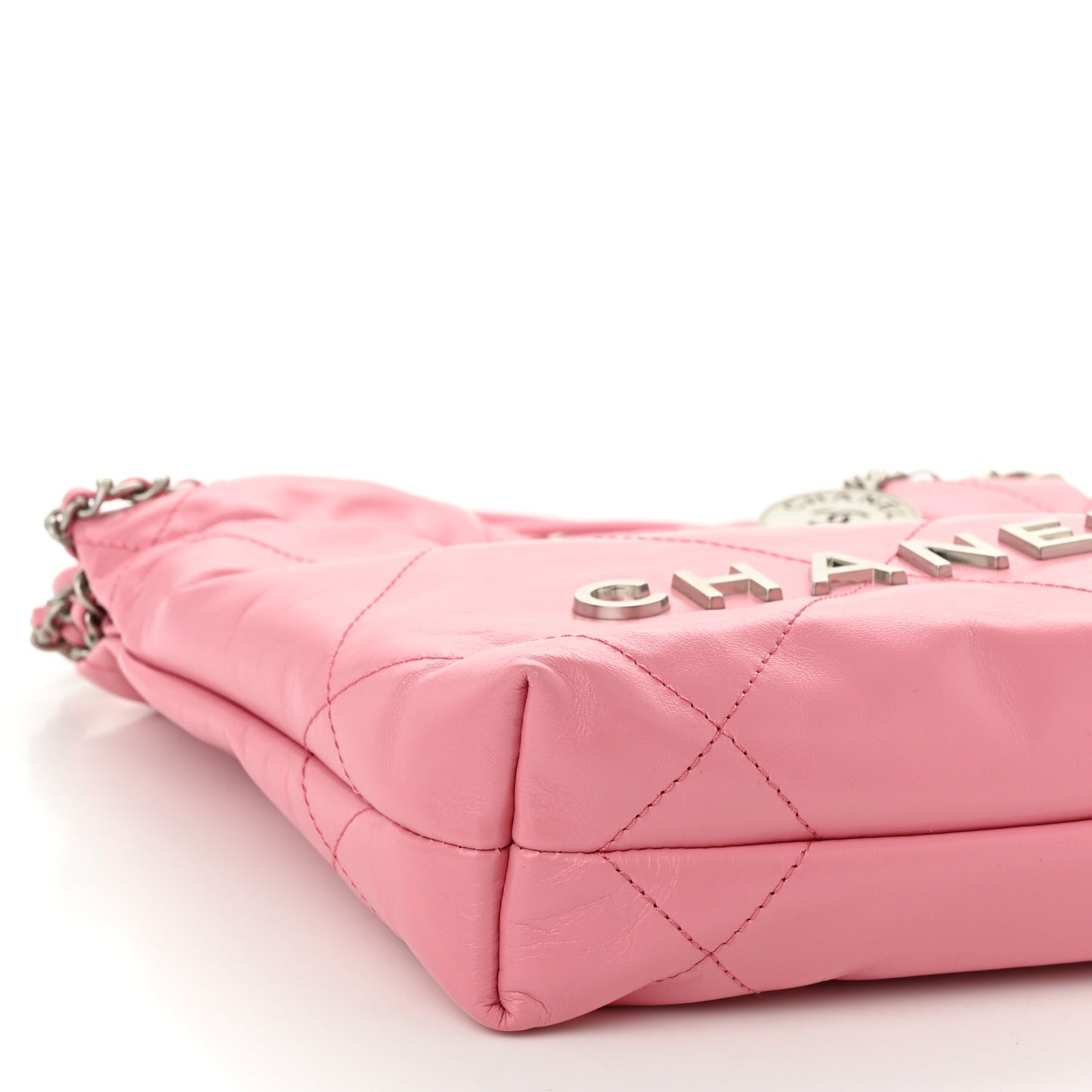 Shiny Calfskin Quilted Mini Chanel 22 Pink