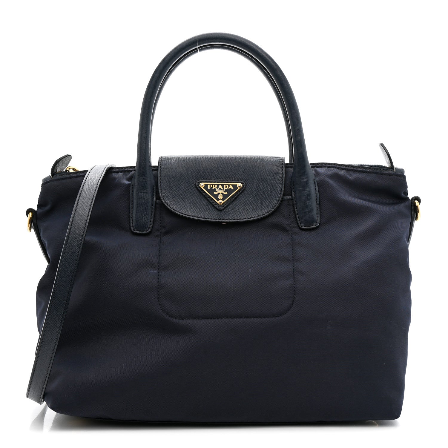 Prada Tessuto Nylon Saffiano Shopping Tote Navy 1830062 – FASHIONPHILE