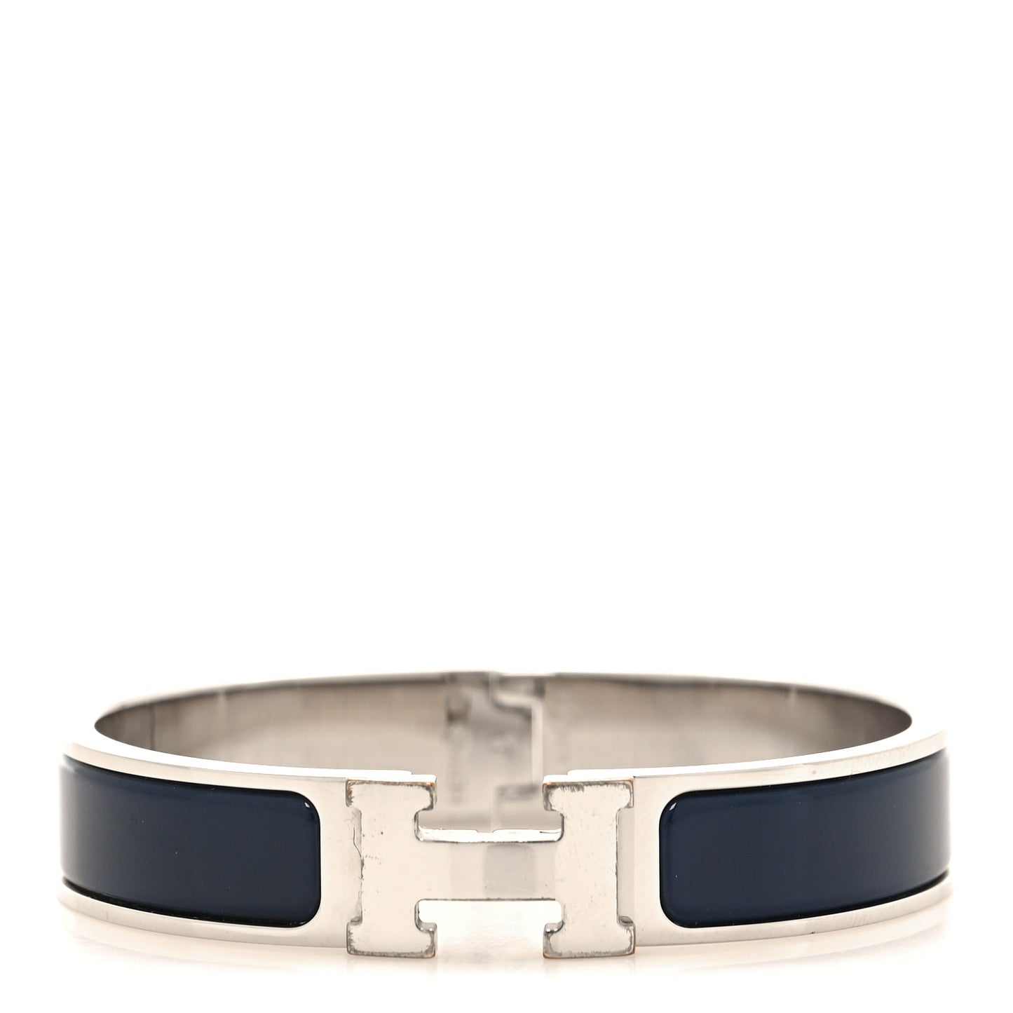Enamel Narrow Clic Clac H Bracelet PM Bleu Biarritz