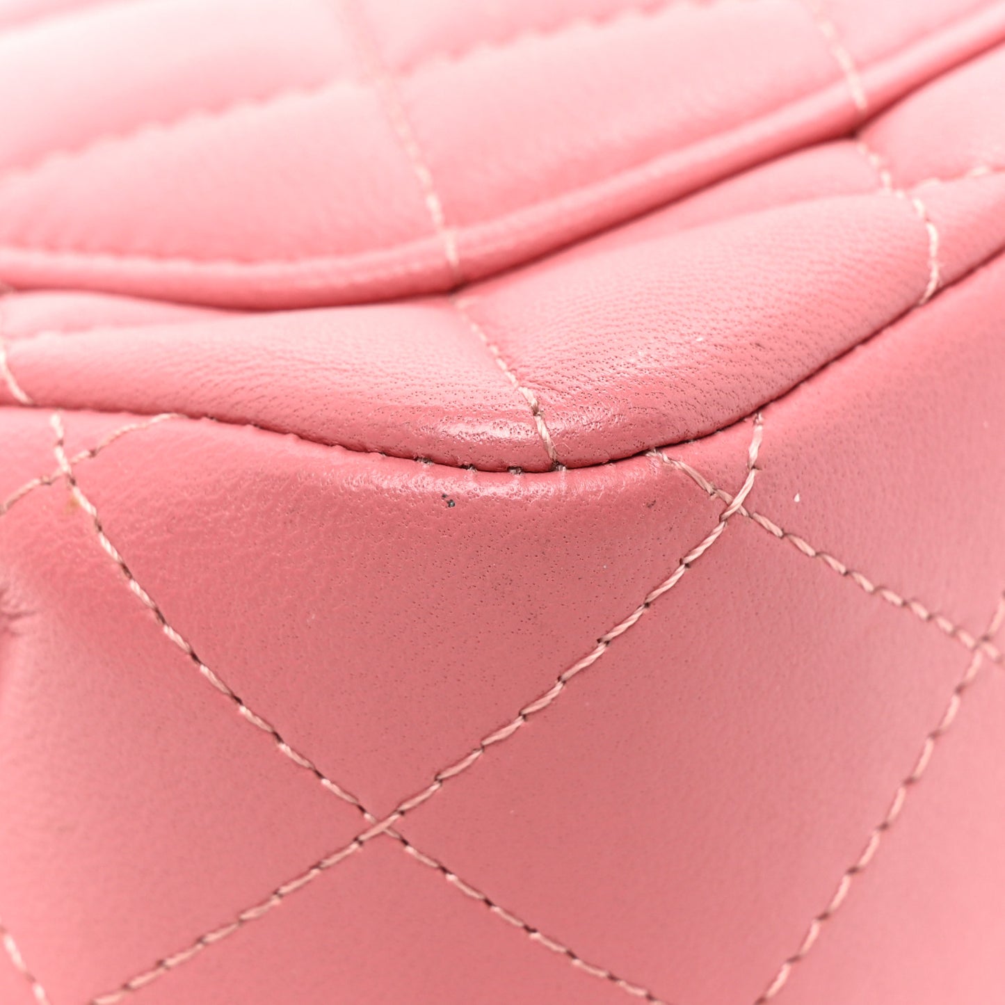 Lambskin Quilted Mini Square Flap Pink