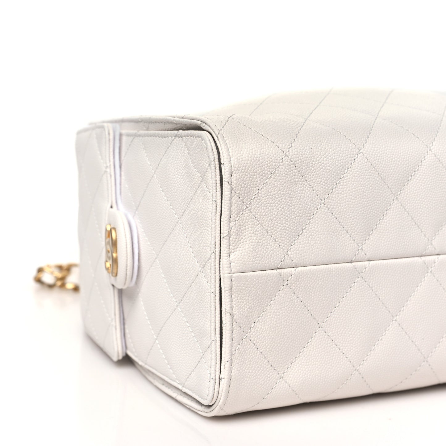 Caviar Quilted Small Chanel 25 Handbag White