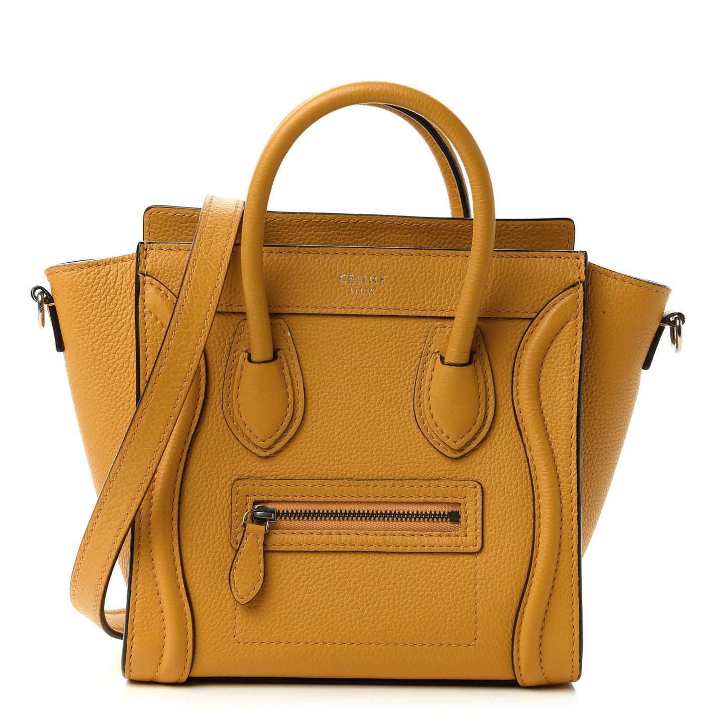 Drummed Calfskin Nano Luggage Ocre