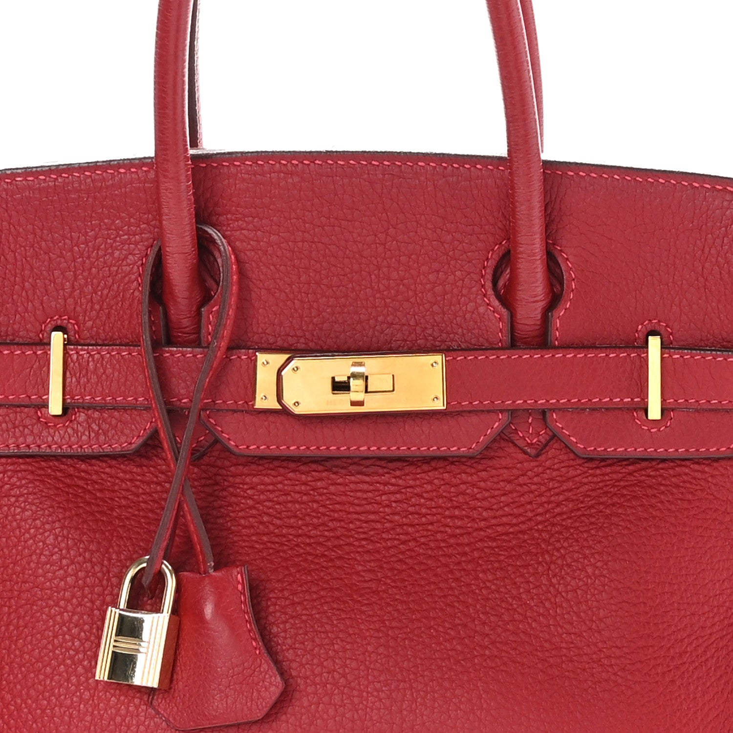 Hermes Taurillon Clemence Birkin 30 Rouge Garance 8 of 12