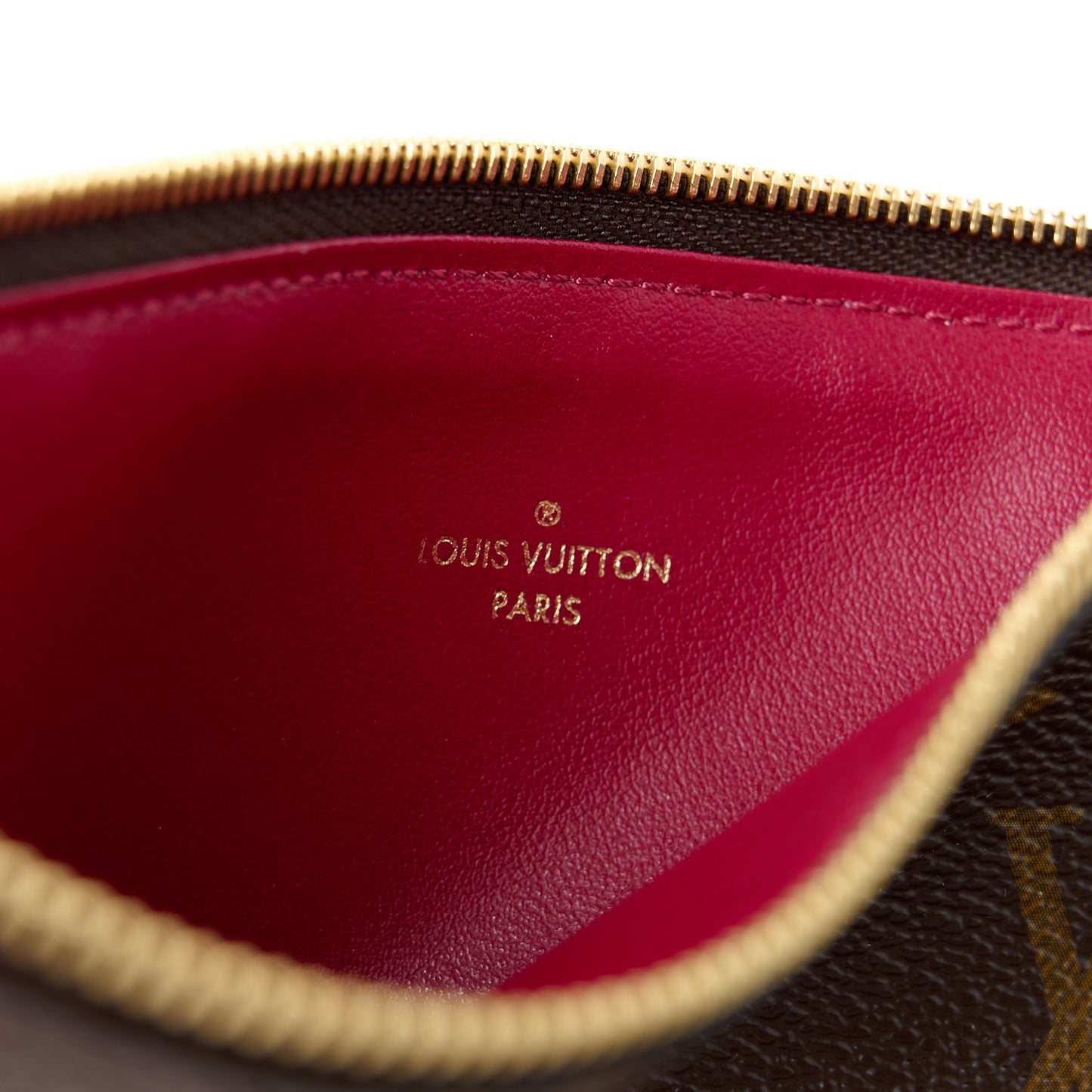 Monogram Pochette Felicie Chain Wallet Fuchsia