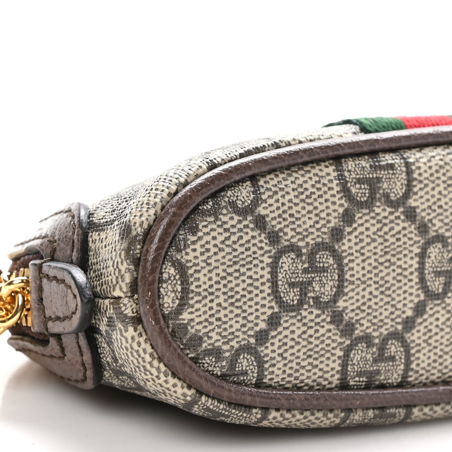 GG Supreme Monogram Web Ophidia Dome Key Pouch Beige New Acero