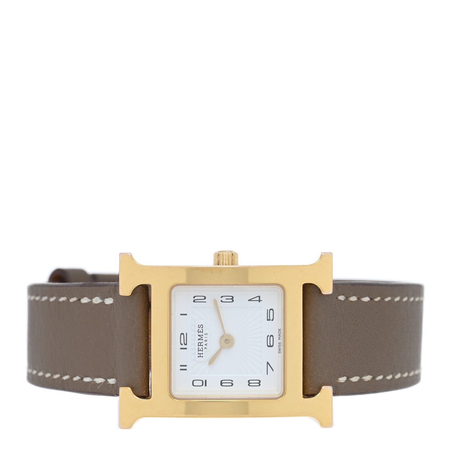 Stainless Steel Swift 21mm Heure H Hour Quartz Watch Etoupe