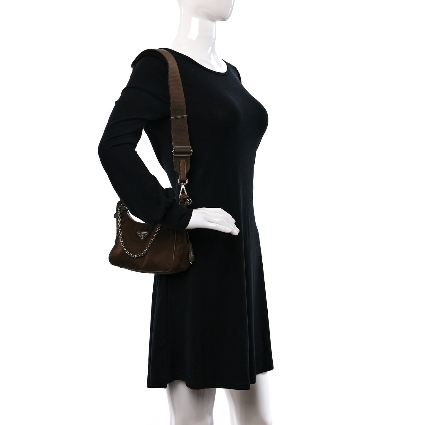 Tessuto Nylon Saffiano Re-Edition 2005 Shoulder Bag Cacao